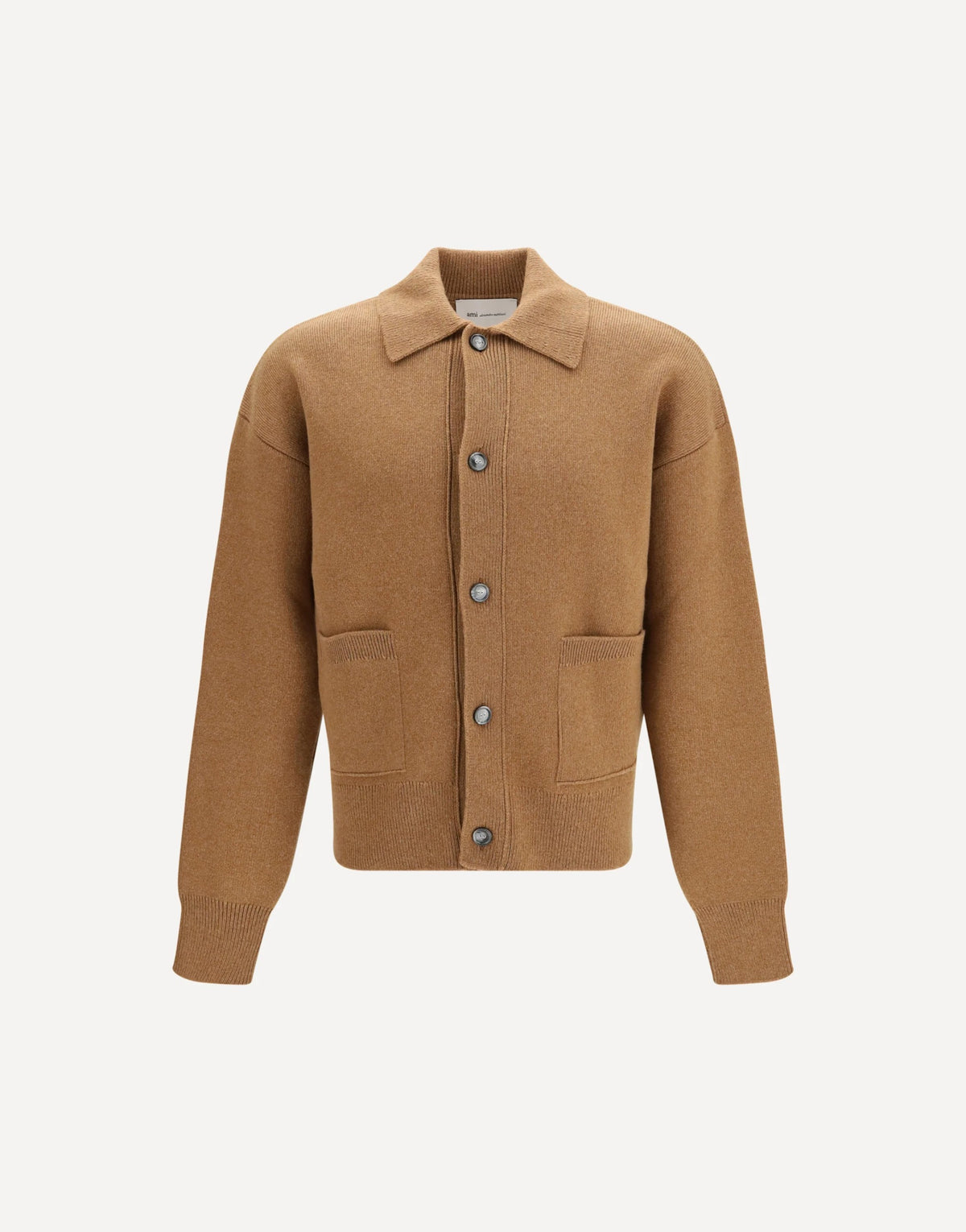 Ami Paris Wool Shirt Collar Cardigan