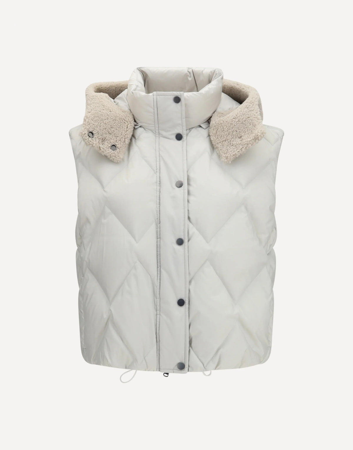 Brunello Cucinelli Padded Vest With Shearling Hood