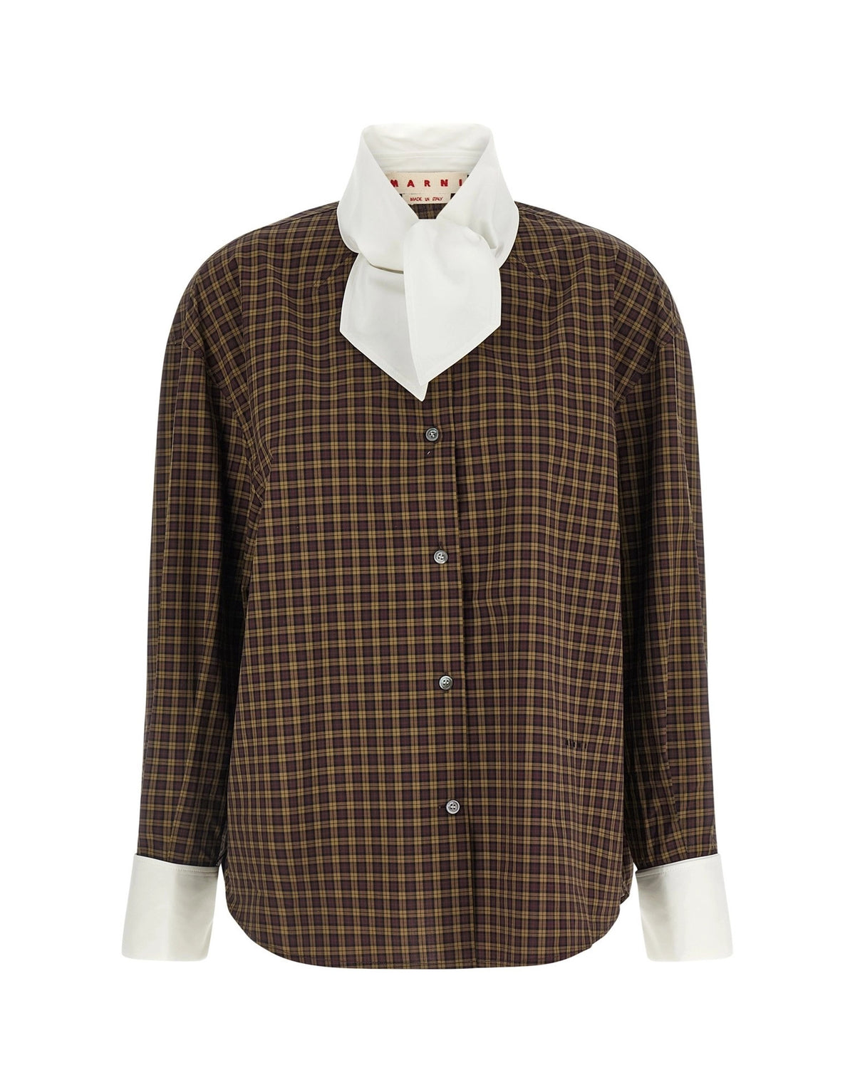 Marni Check Scarf Collar Shirt