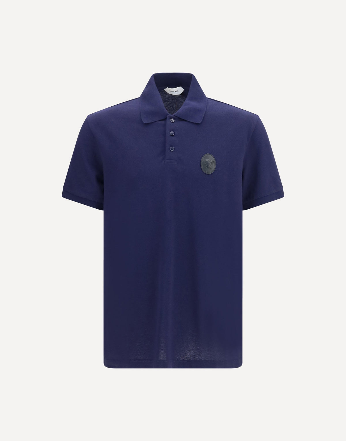 Versace Cotton Piqué Polo With Medusa Patch