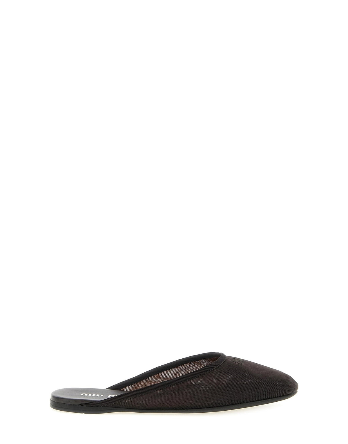 Miu Miu Black Mesh Fabric Slippers