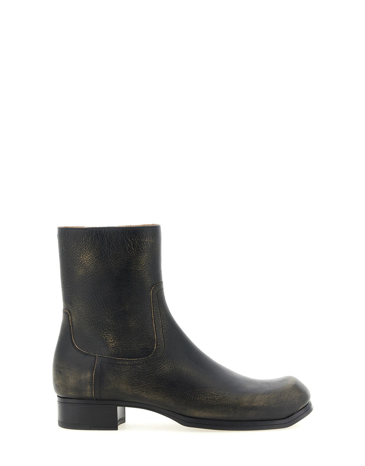 Maison Margiela Square Toe Leather Ankle Boots