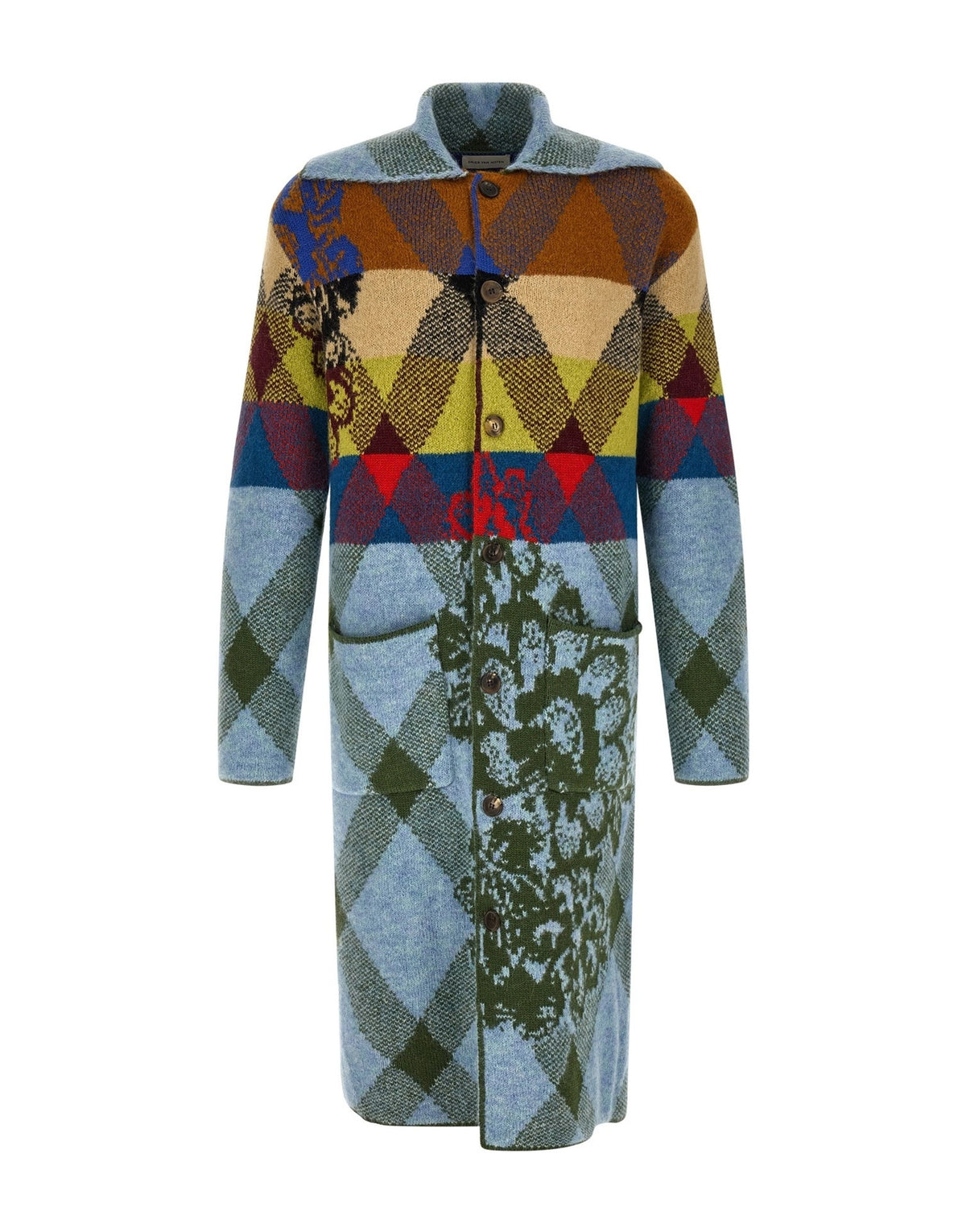 Dries Van Noten Patchwork Intarsia Cardigan
