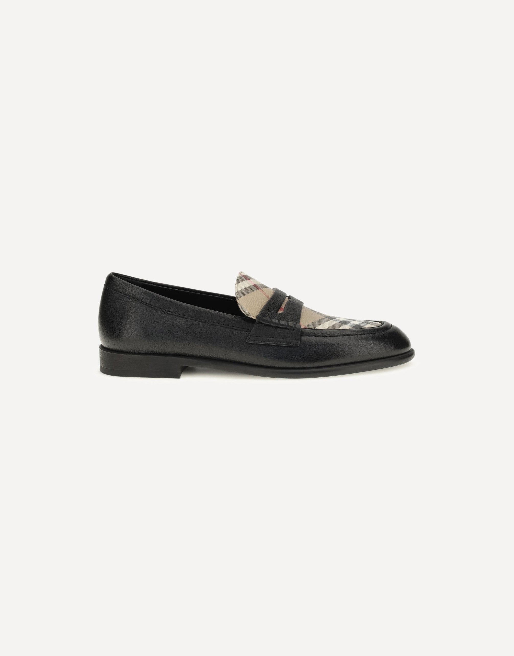 Burberry Opal Leather Check Loafers