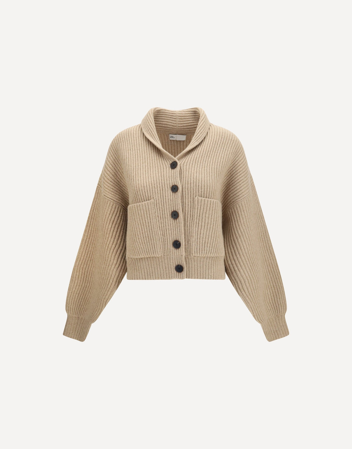 Tory Burch Ribbed Wool Cropped Cardigan