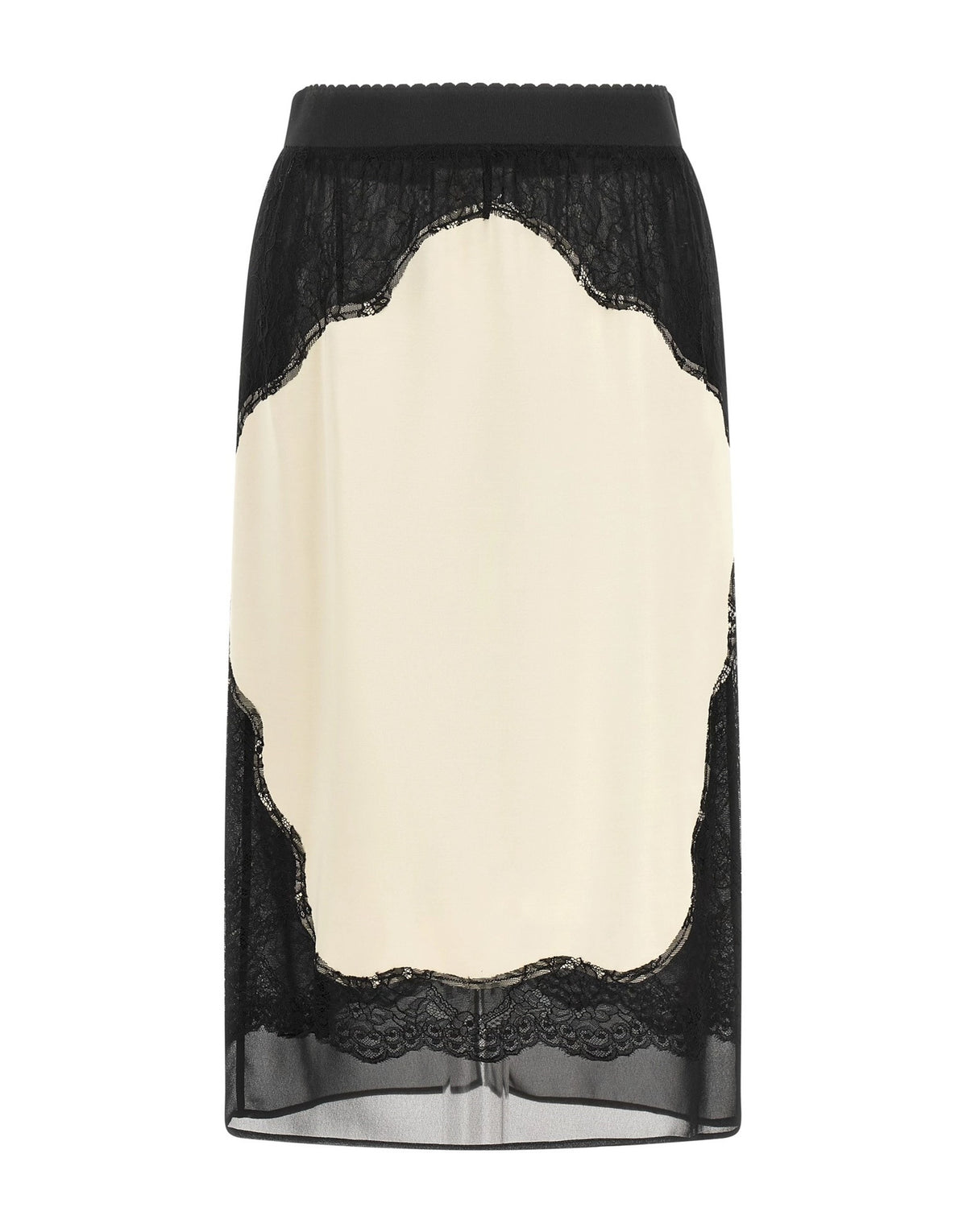 The Attico Lace Insert Midi Skirt