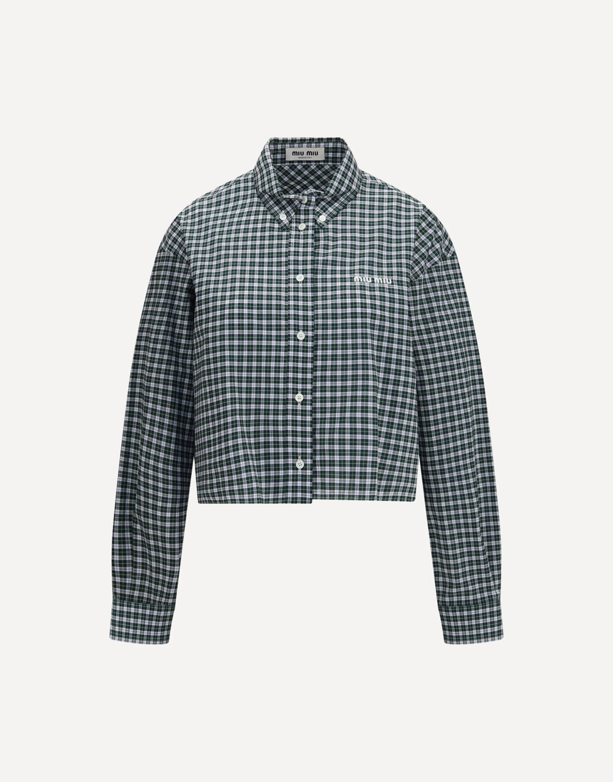 Miu Miu Checked Embroidered Shirt