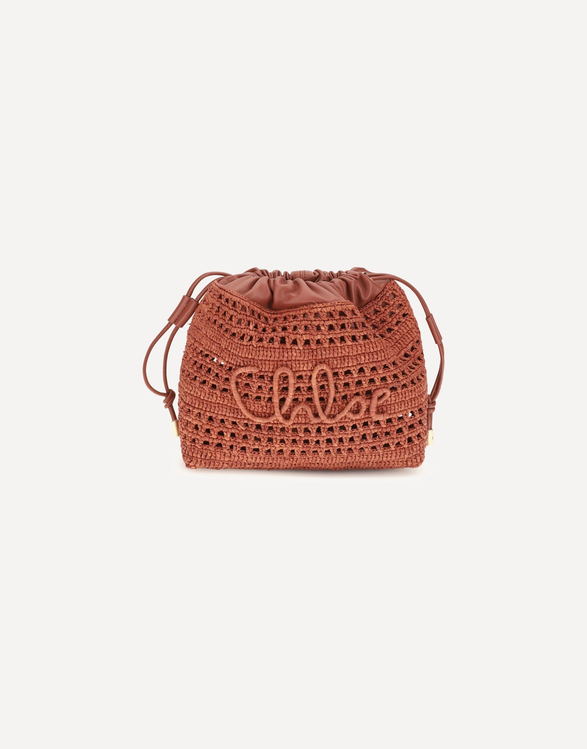 Chloé Sac porté épaule en raphia à cordon de serrage