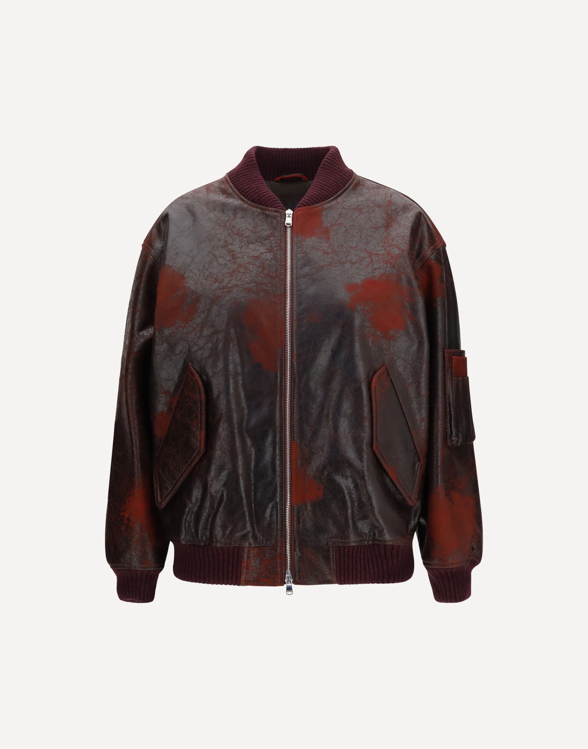 Valstar Oversized Bomberjacke aus Crinkle-Nappa