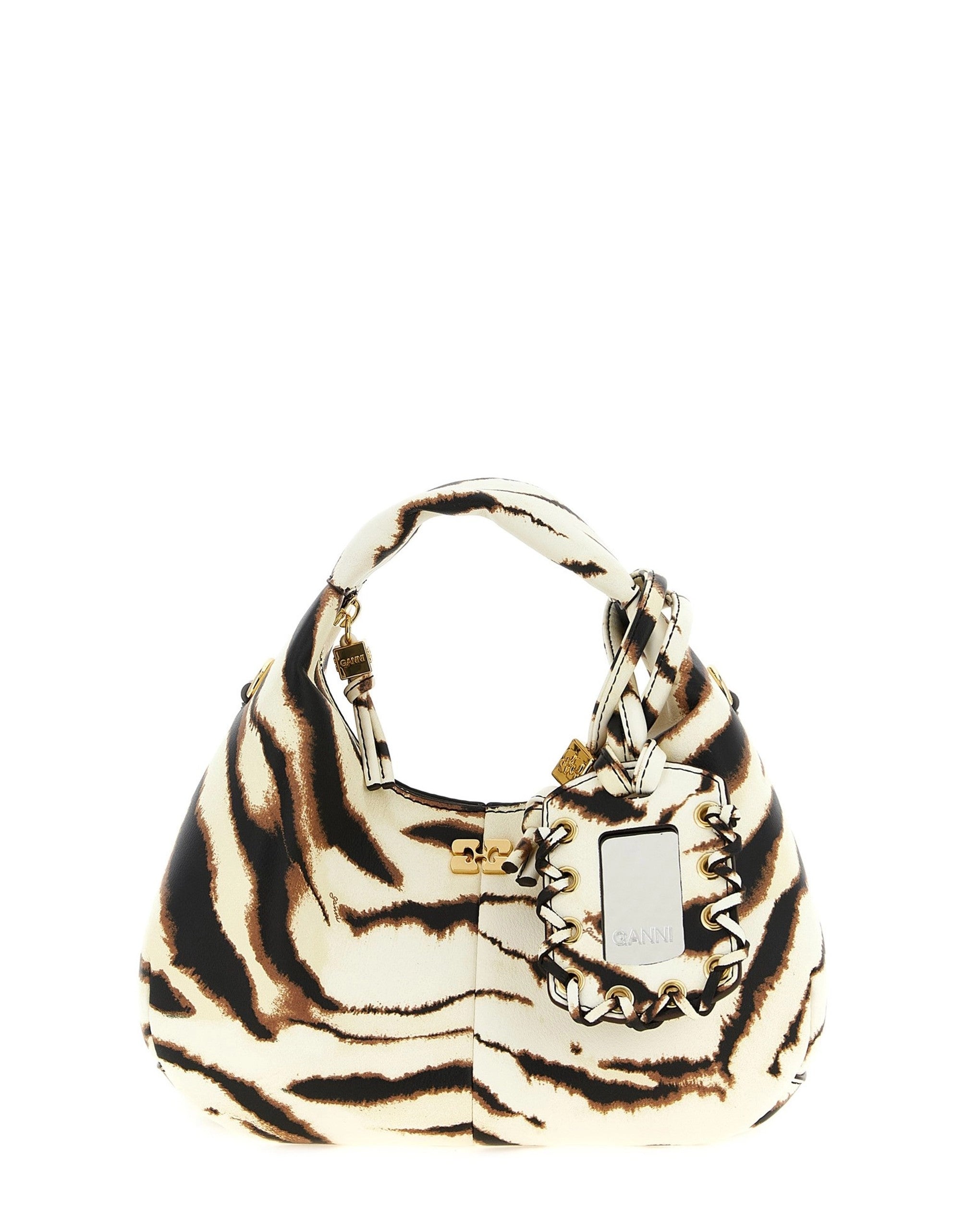 Ganni Petit sac hobo zébré