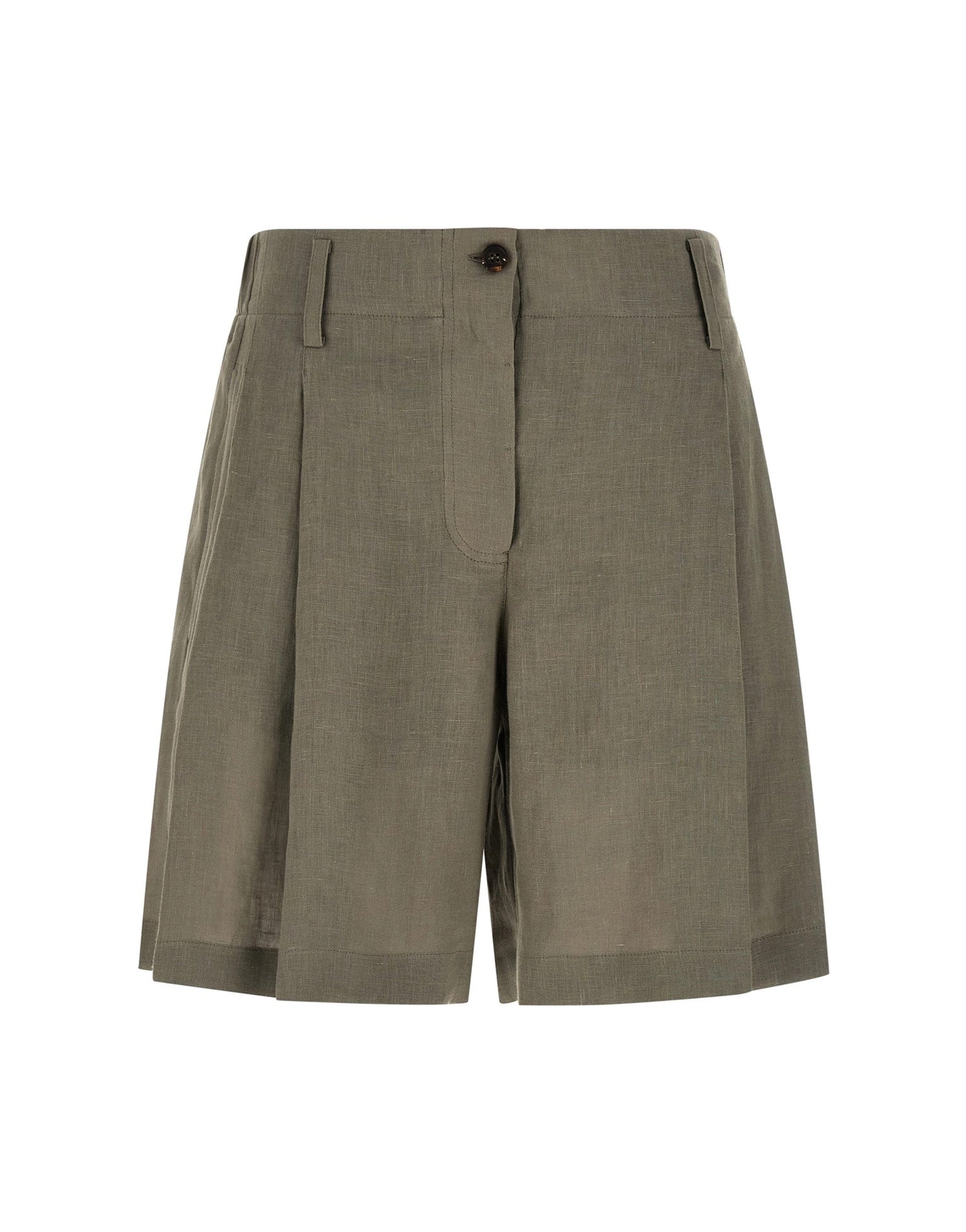 Brunello Cucinelli Pleated Linen Shorts