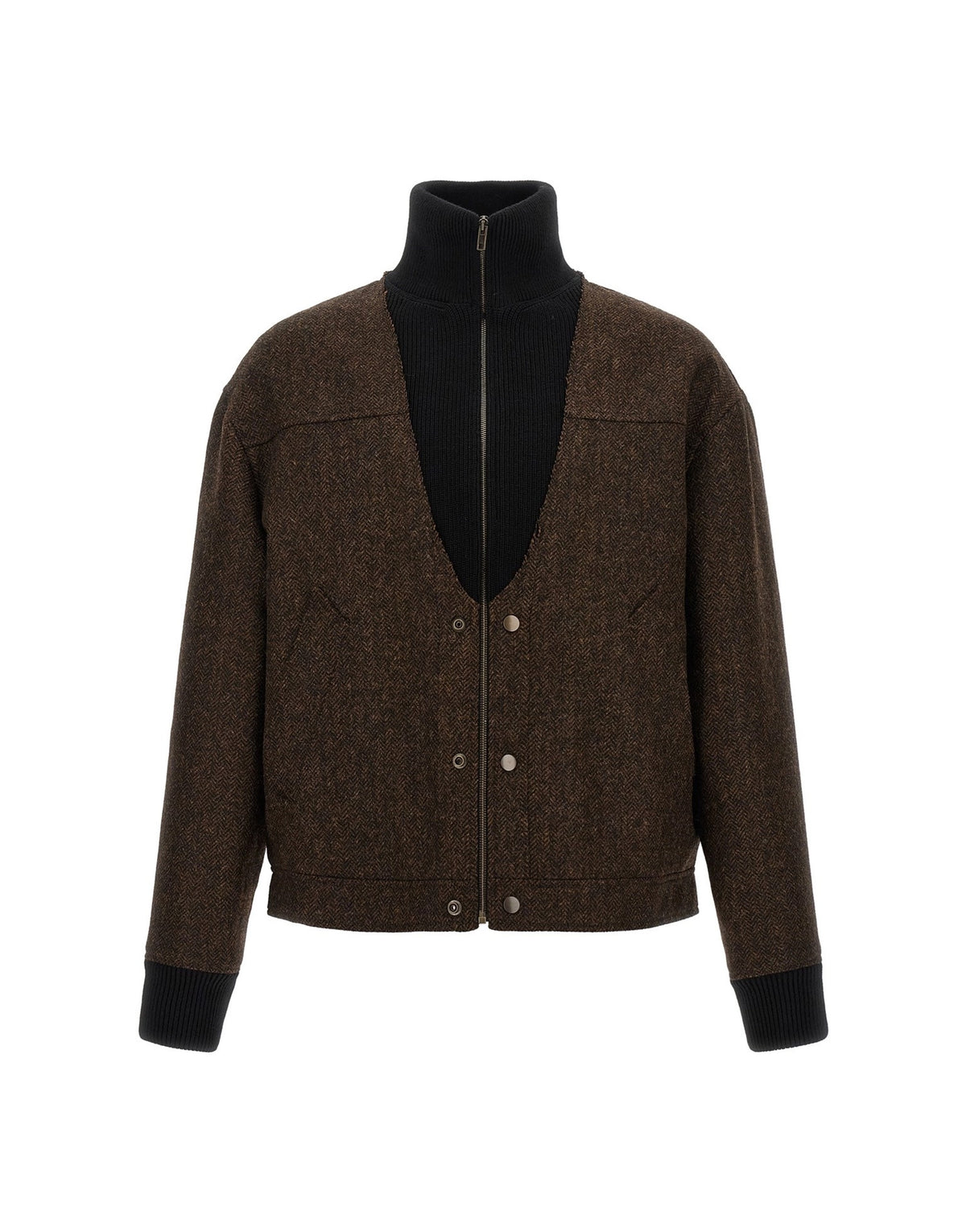 Maison Margiela Herringbone Wool Bomber Jacket