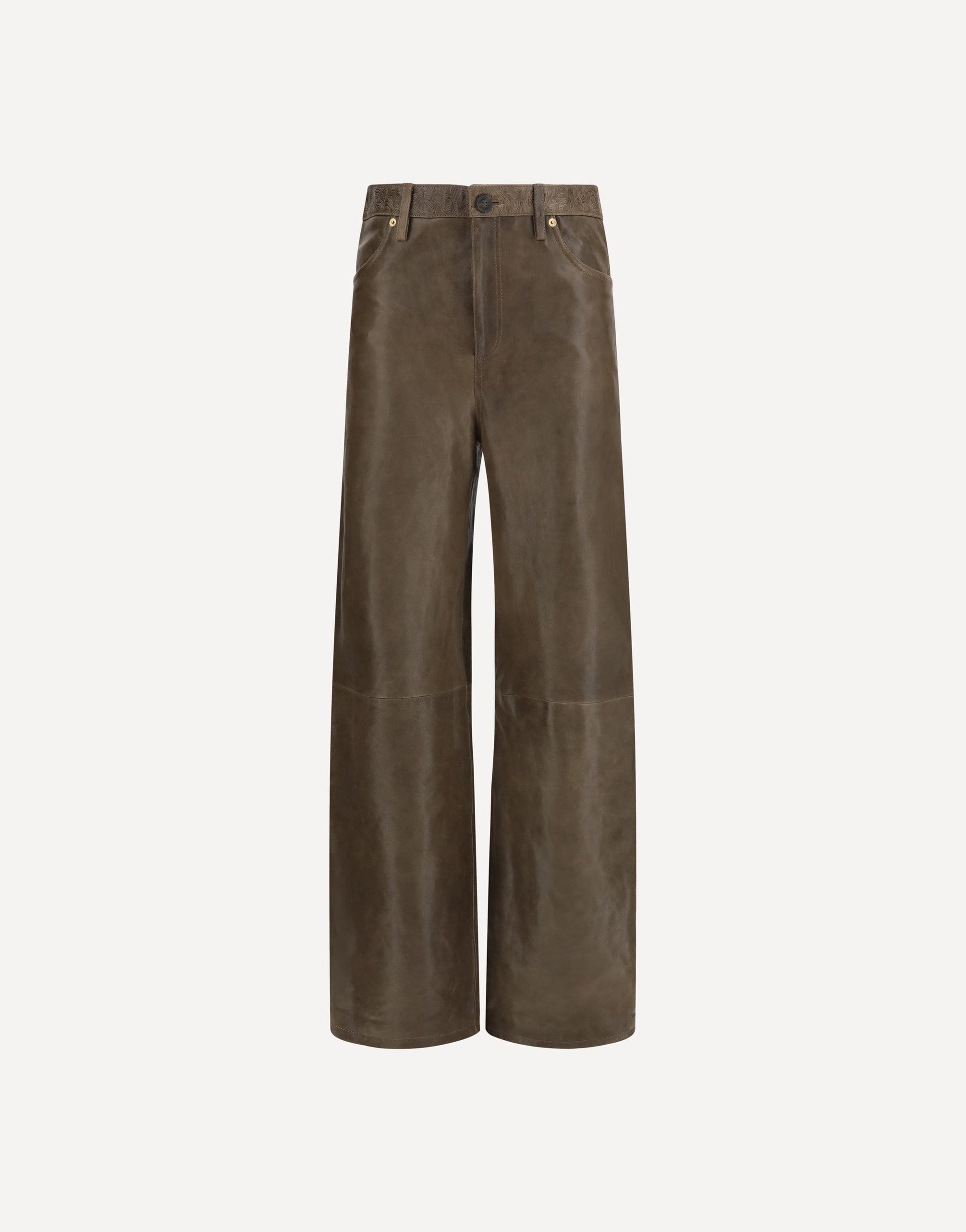 Golden Goose Melany Leather Pants With Embroidery