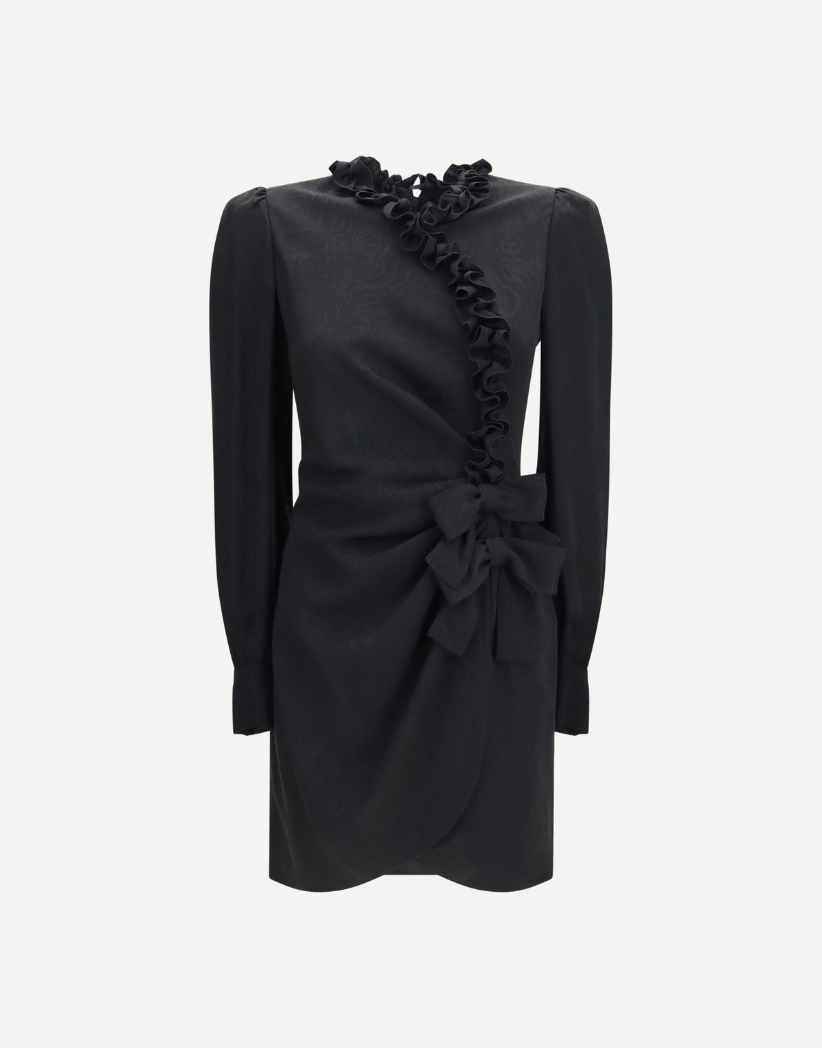 Alessandra Rich Silk Jacquard Mini Dress With Ruffles