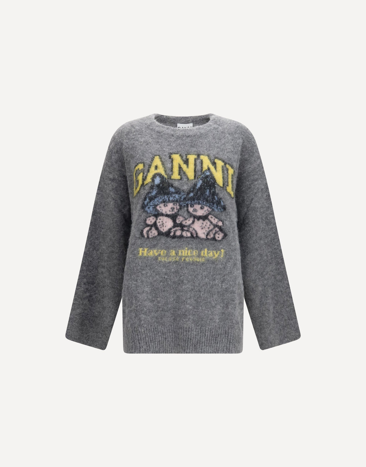 Ganni Mushroom Teddy Alpaca-Blend Sweater