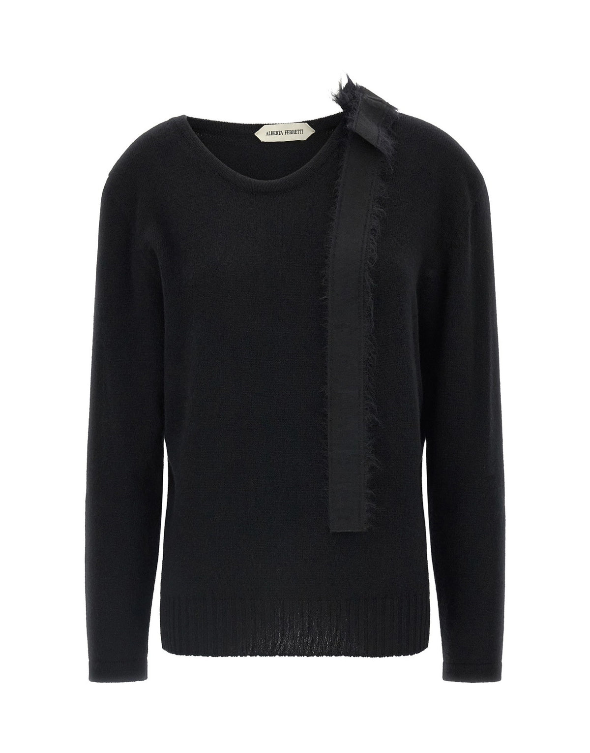 Alberta Ferretti Asymmetrical Bow Cashmere Sweater