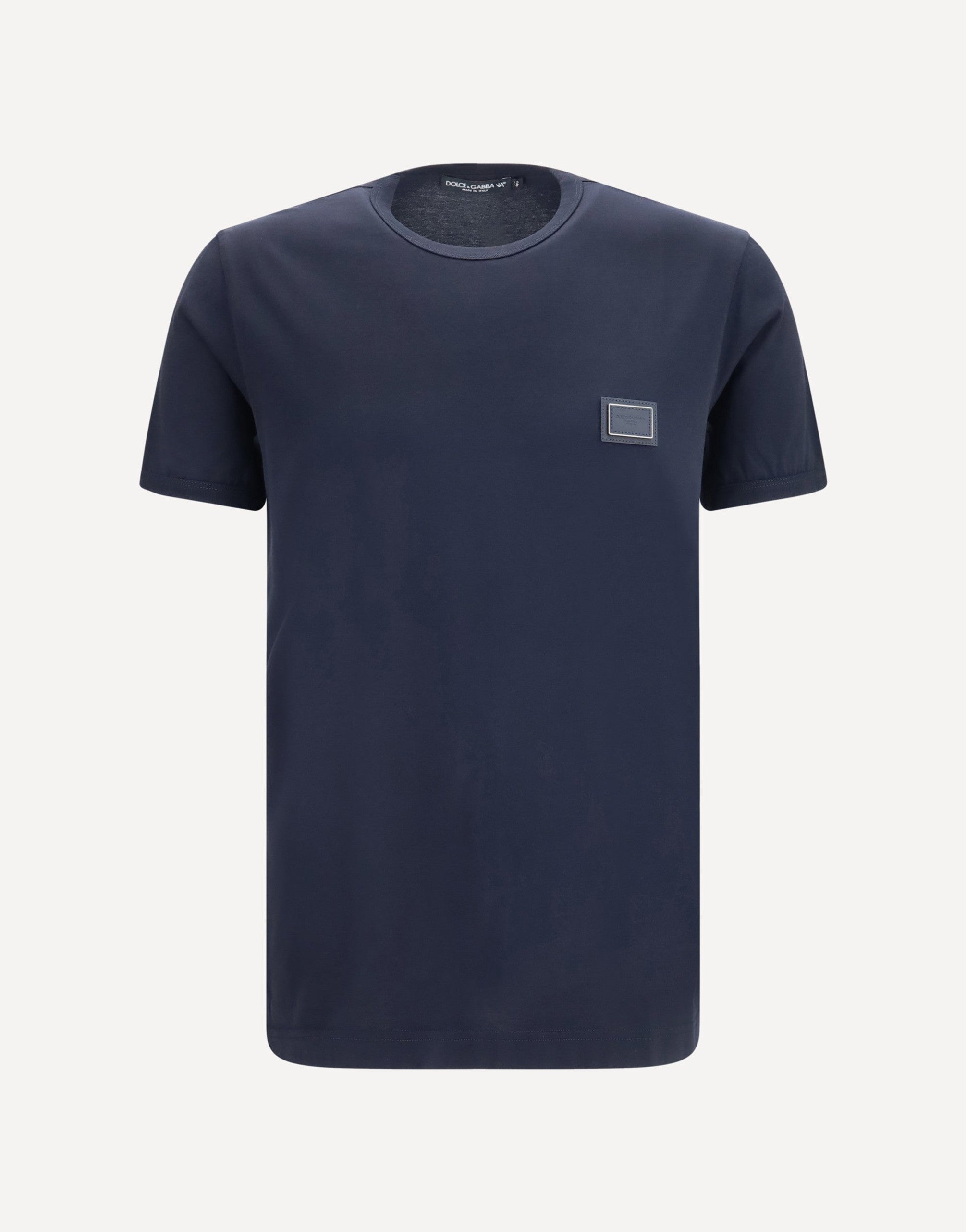 Dolce & Gabbana Cotton T-Shirt With Logo Plaque