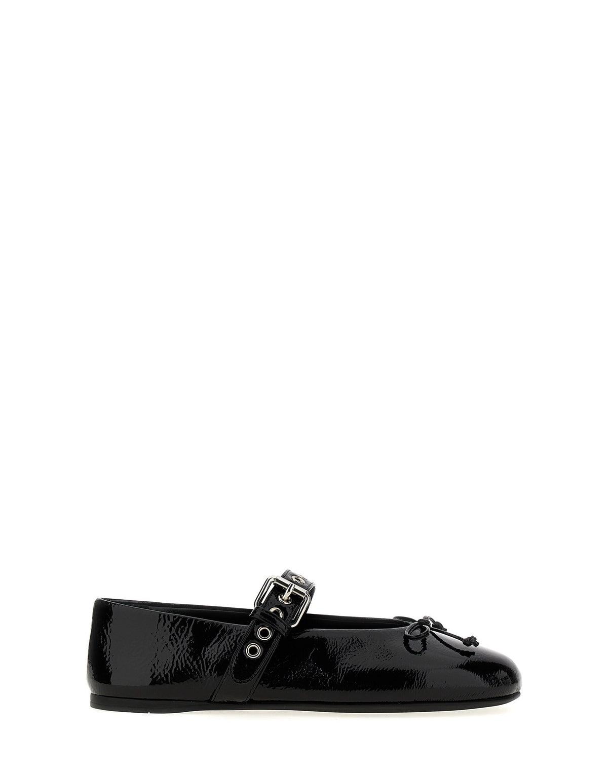 Miu Miu Buckle And Bow Ballet Flats