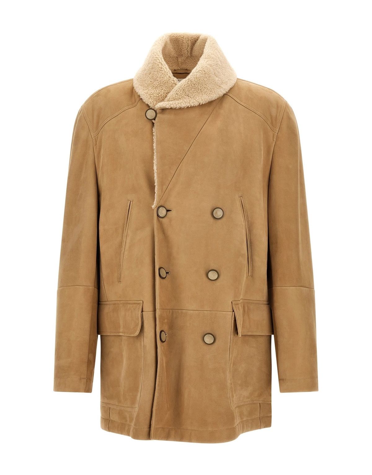 Brunello Cucinelli Curly Shearling Caban