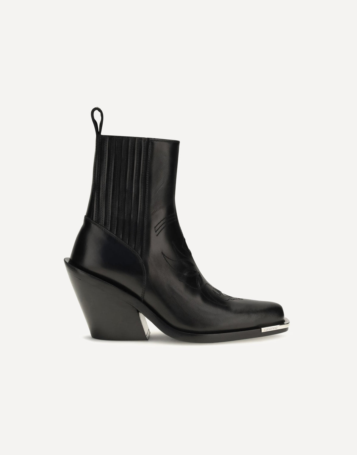 Rabanne Leather Cowboy Ankle Boots