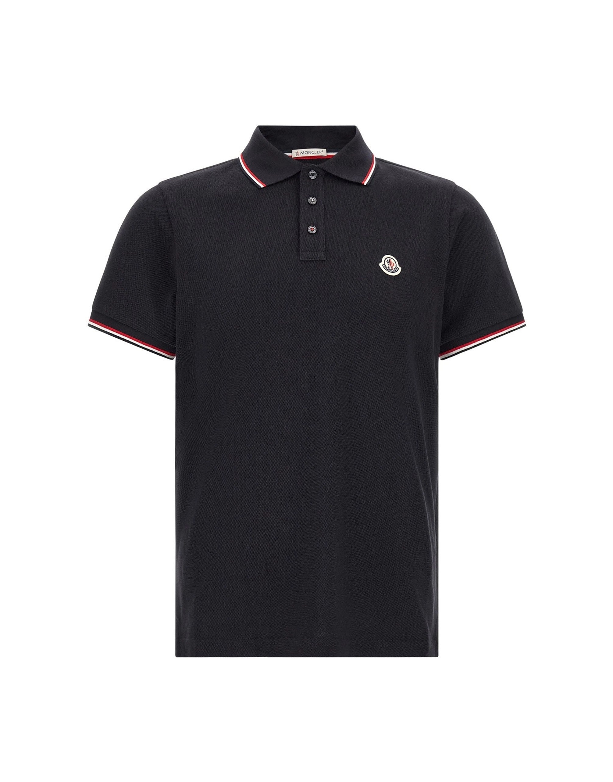 Moncler Tricolor Trim Polo Shirt