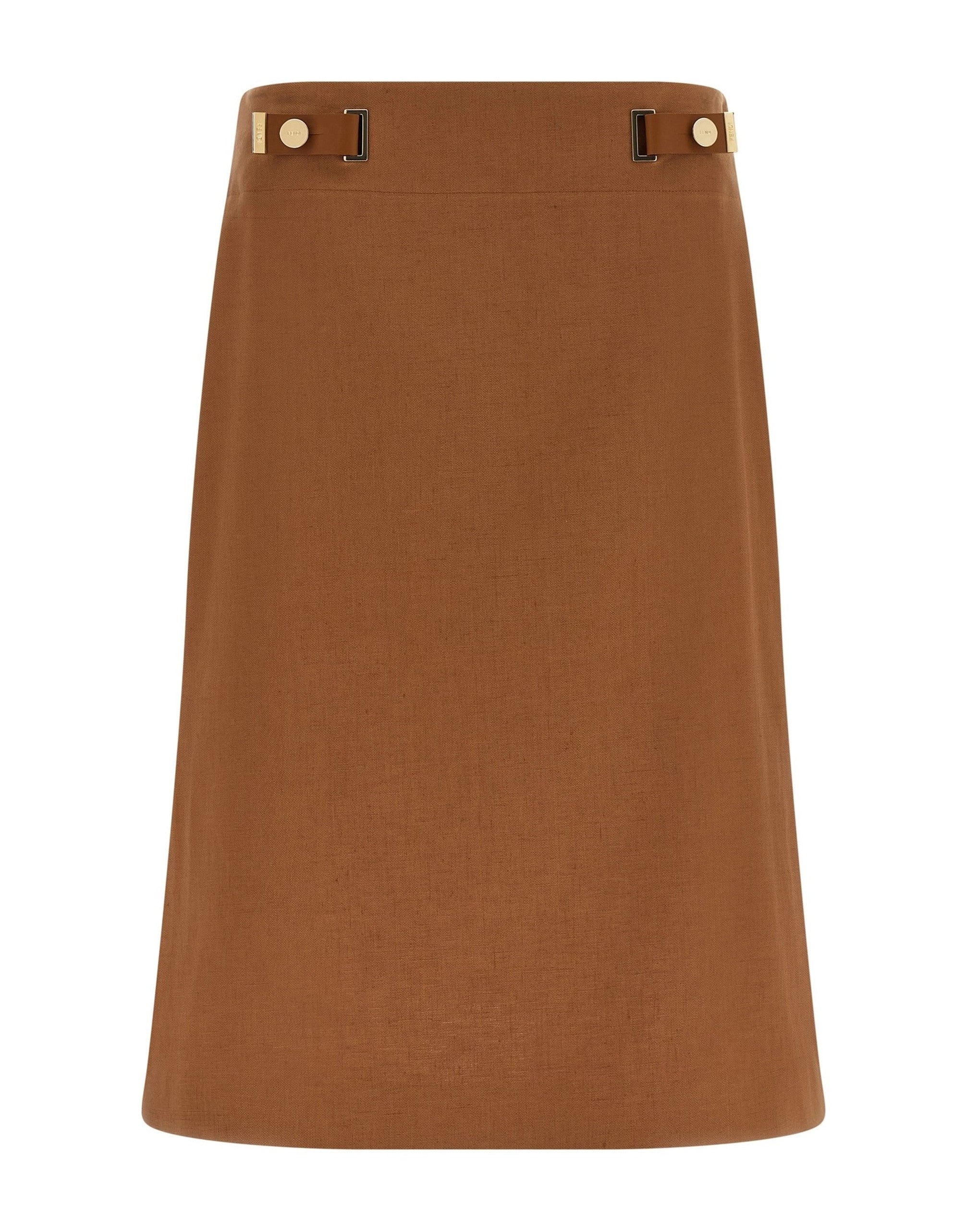 Fendi Linen Midi Skirt