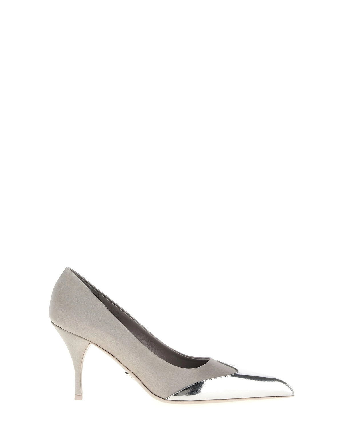 Prada Silver Satin Pumps