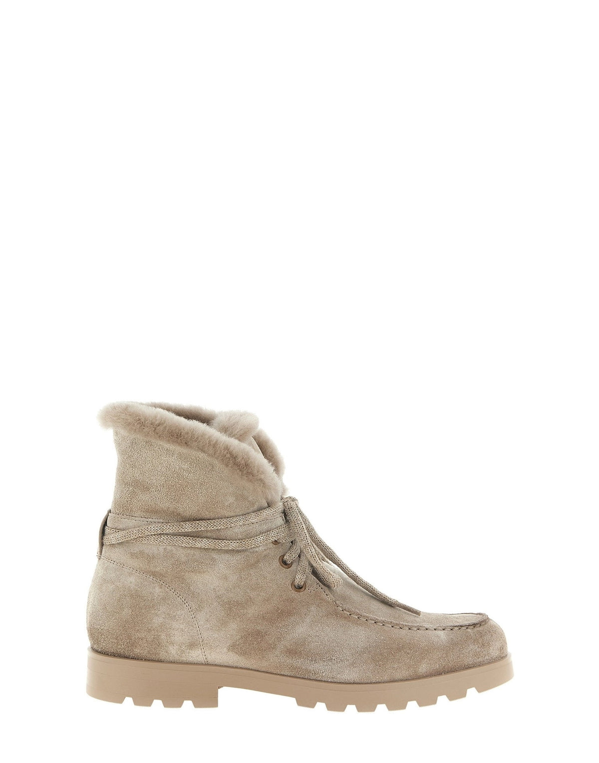Santoni Suede Shearling Ankle Boots