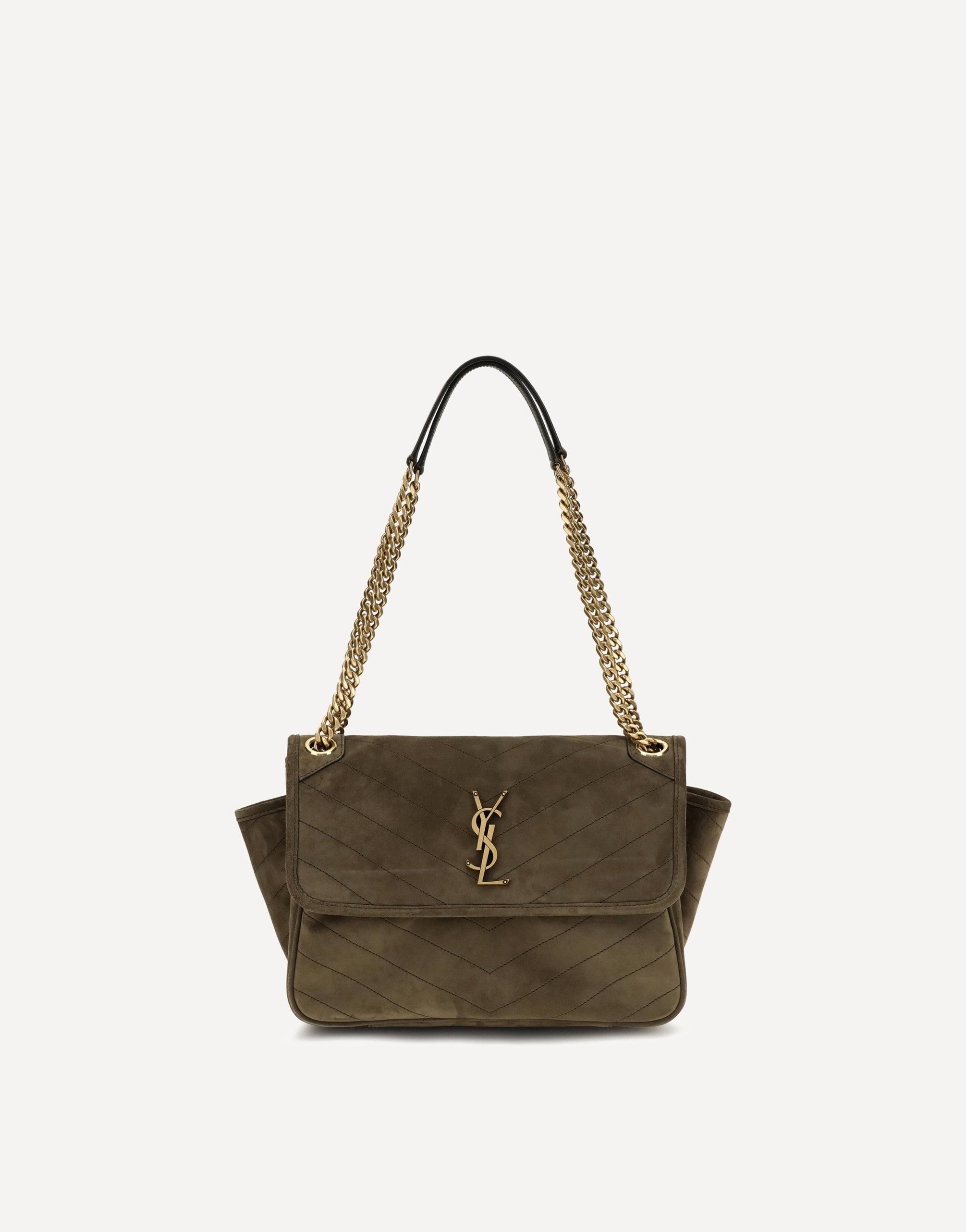 Saint Laurent Niki Tripouch Suede Shoulder Bag