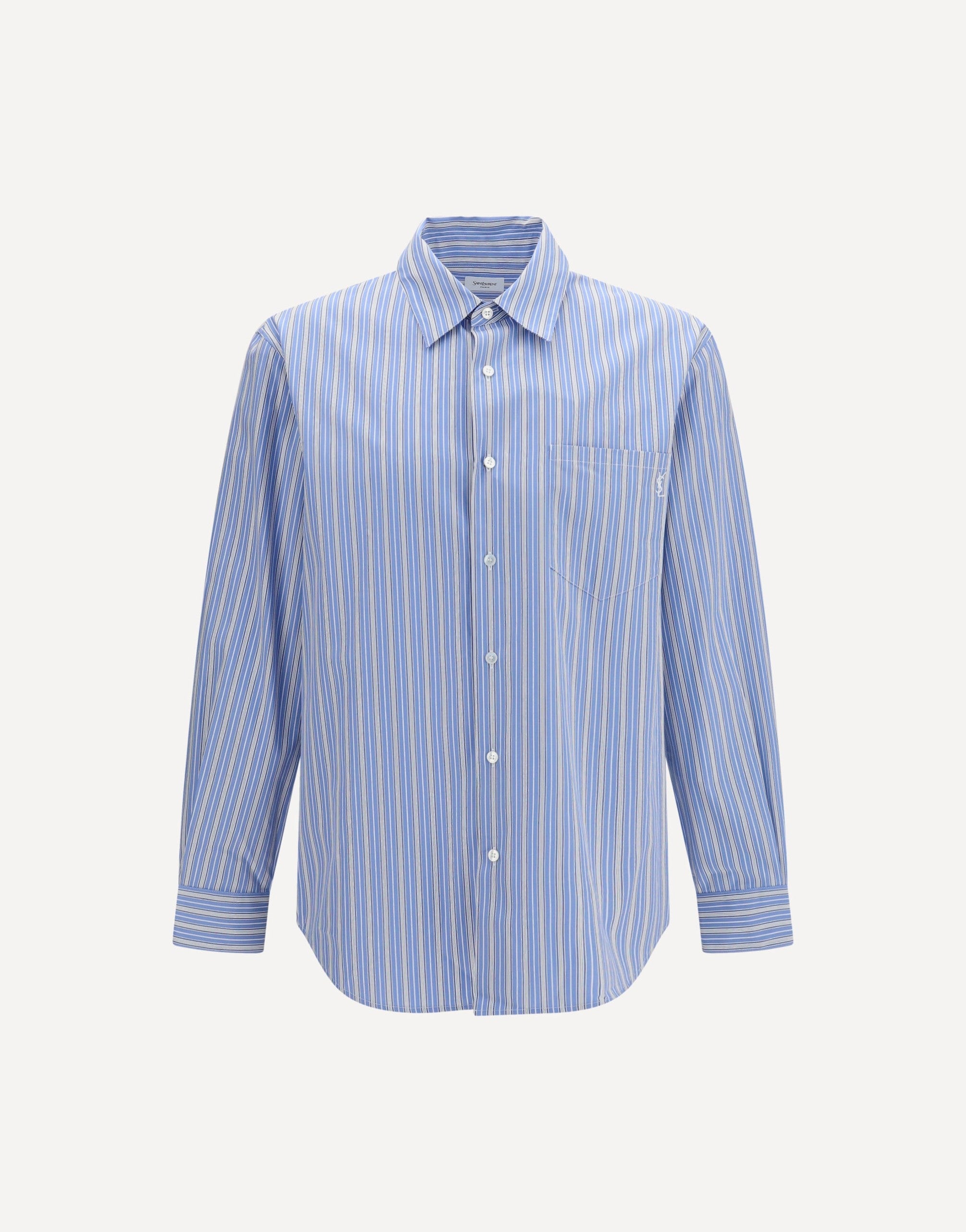 Saint Laurent Cassandre Striped Cotton Shirt