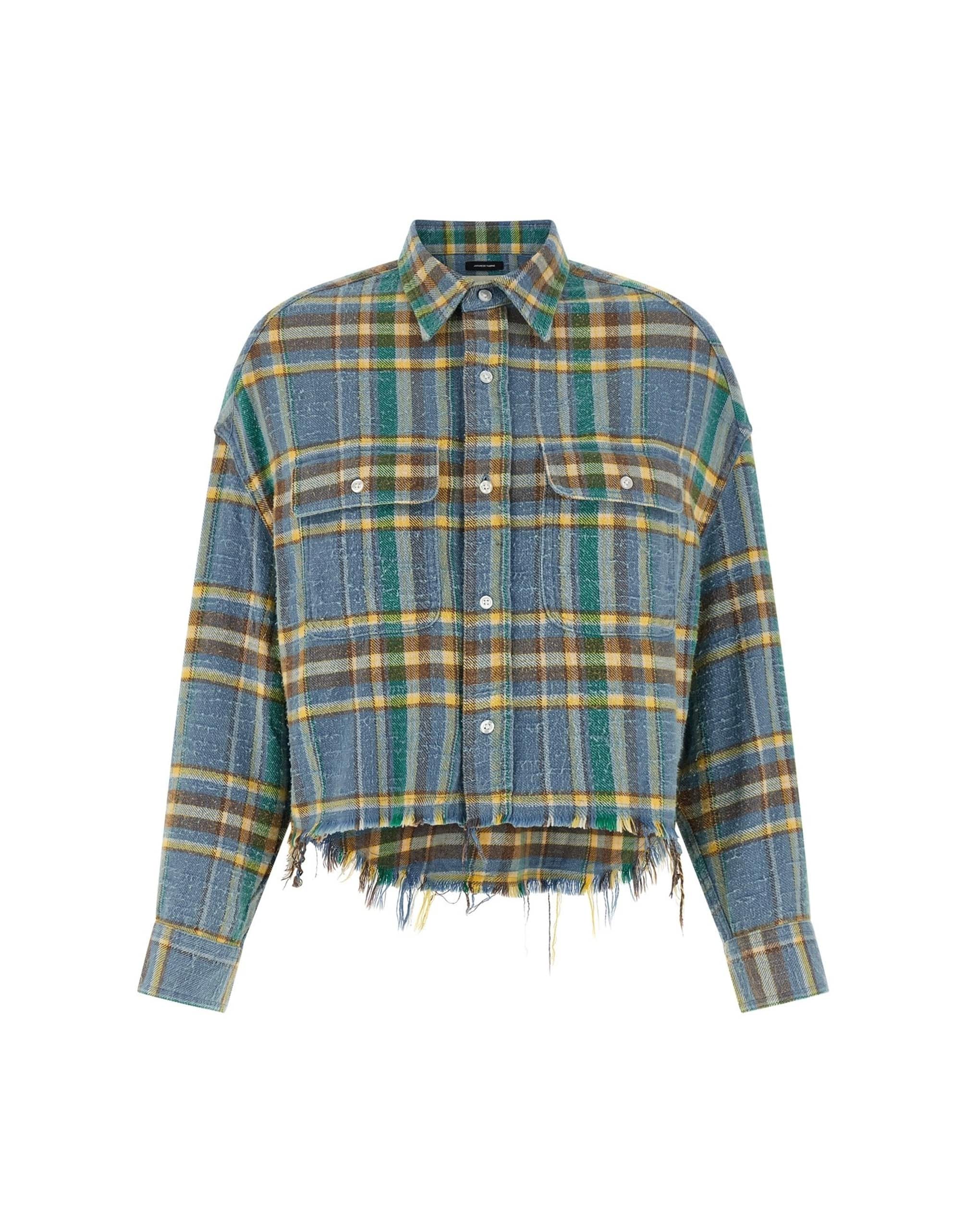 R13 Fringed Check Cotton Shirt