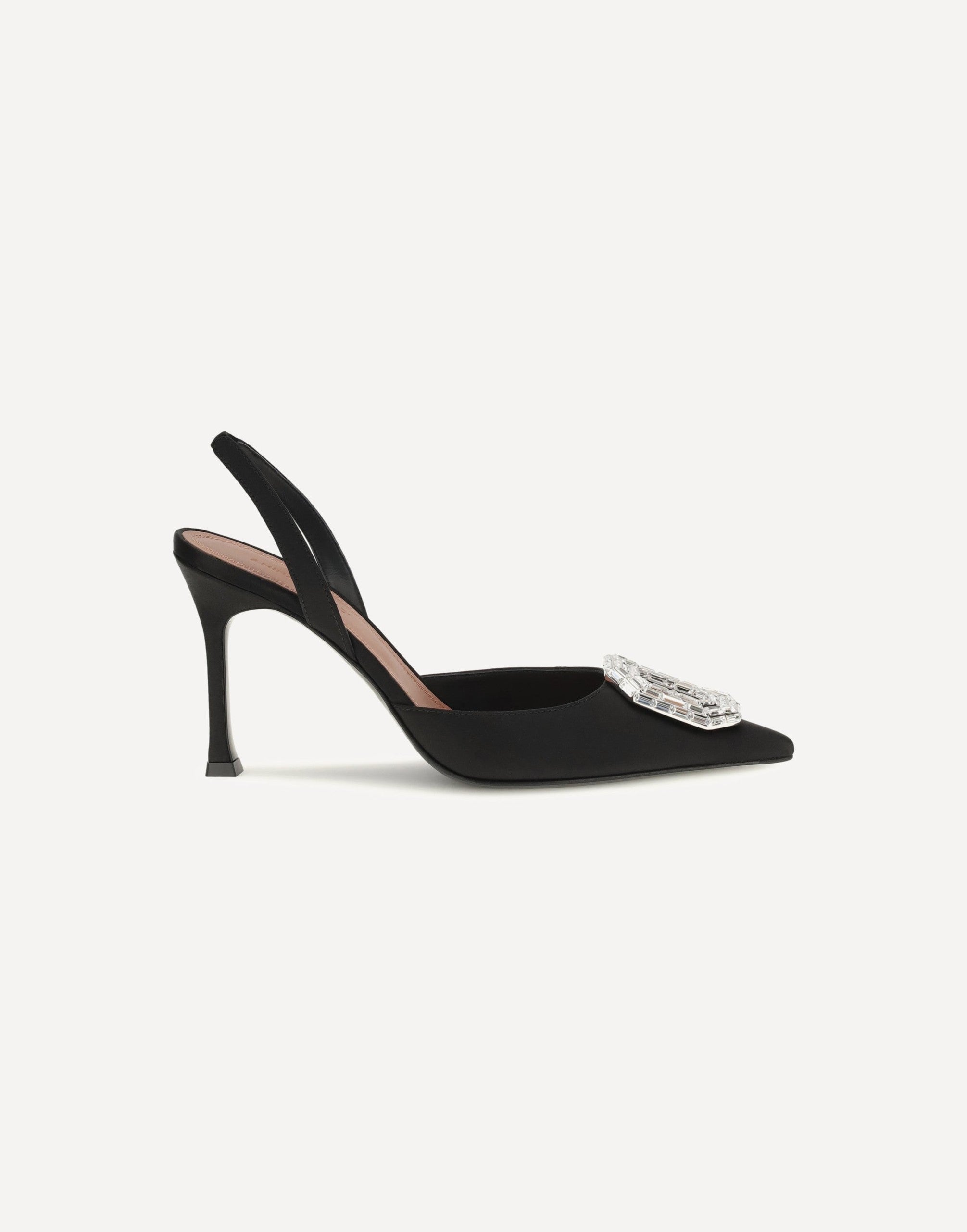 Amina Muaddi Camelia Satin Slingback Pumps