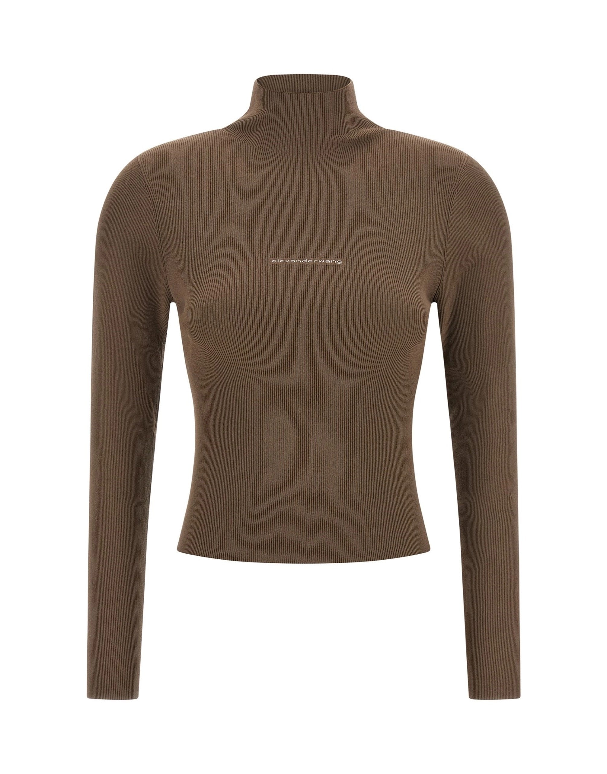 Alexander Wang Logo Ribbed Turtleneck Sweater
