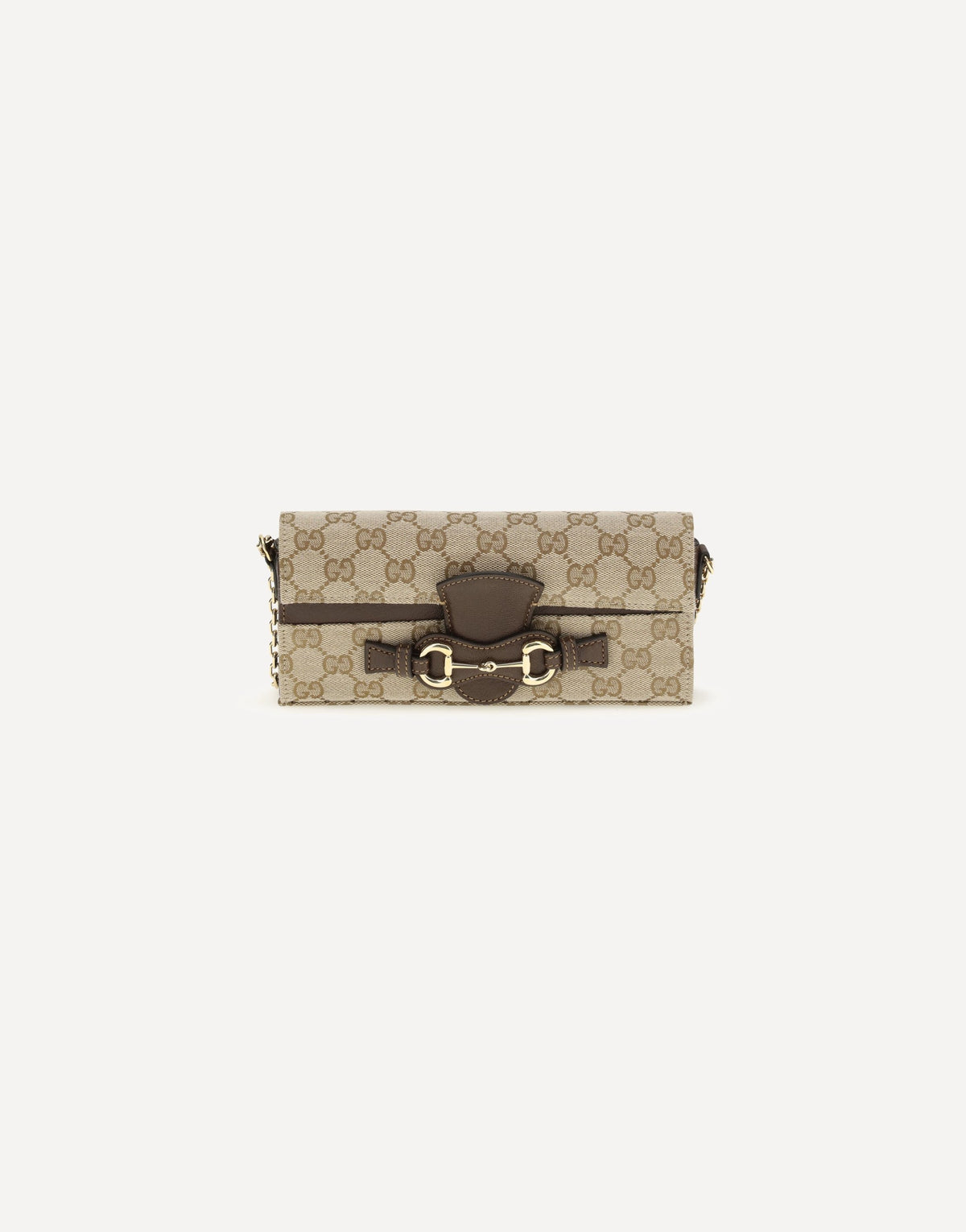 Gucci GG Fabric Chain Wallet With Horsebit