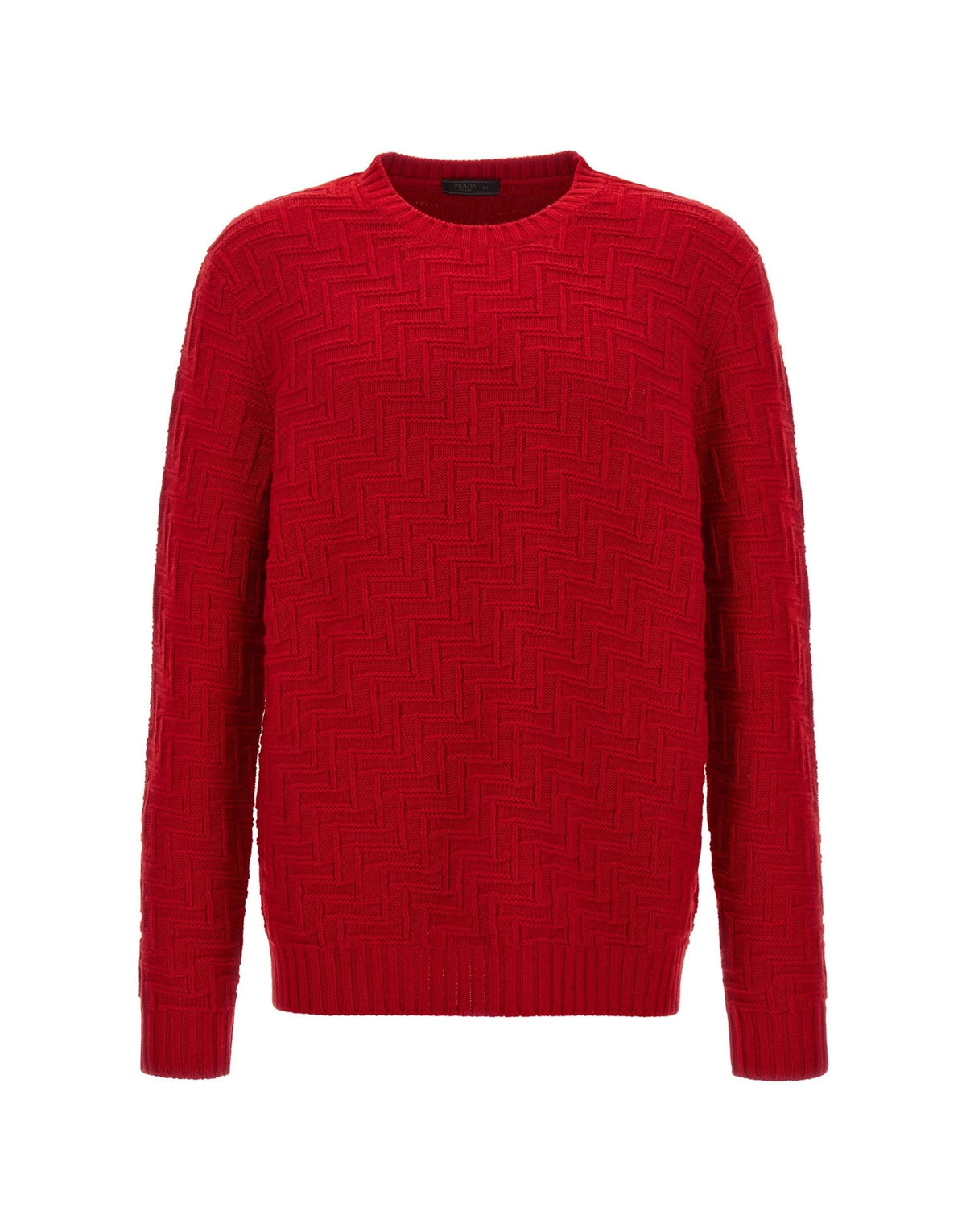 Prada Red Wool Cashmere Crew Neck Sweater