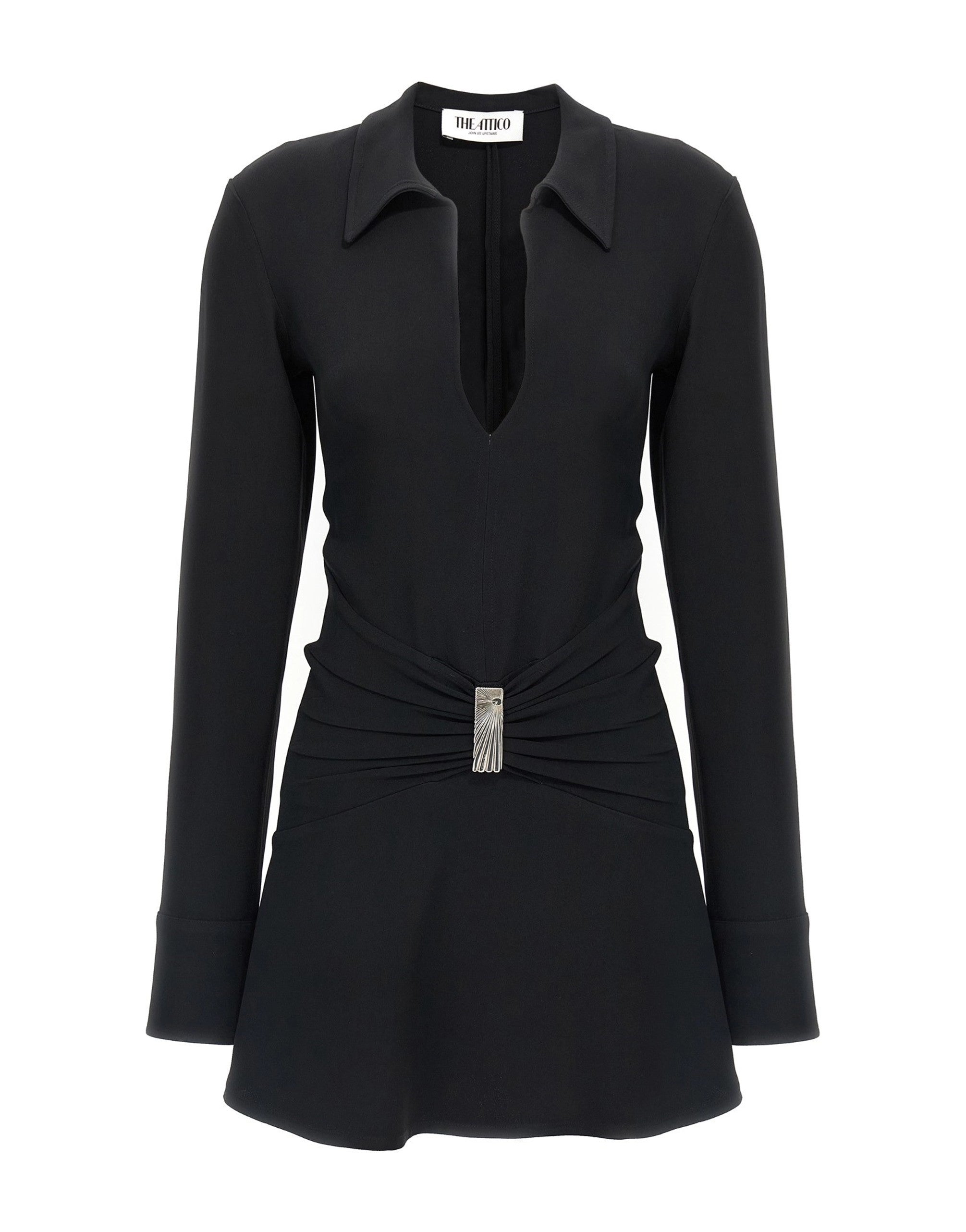 The Attico Black Mini Polo Dress
