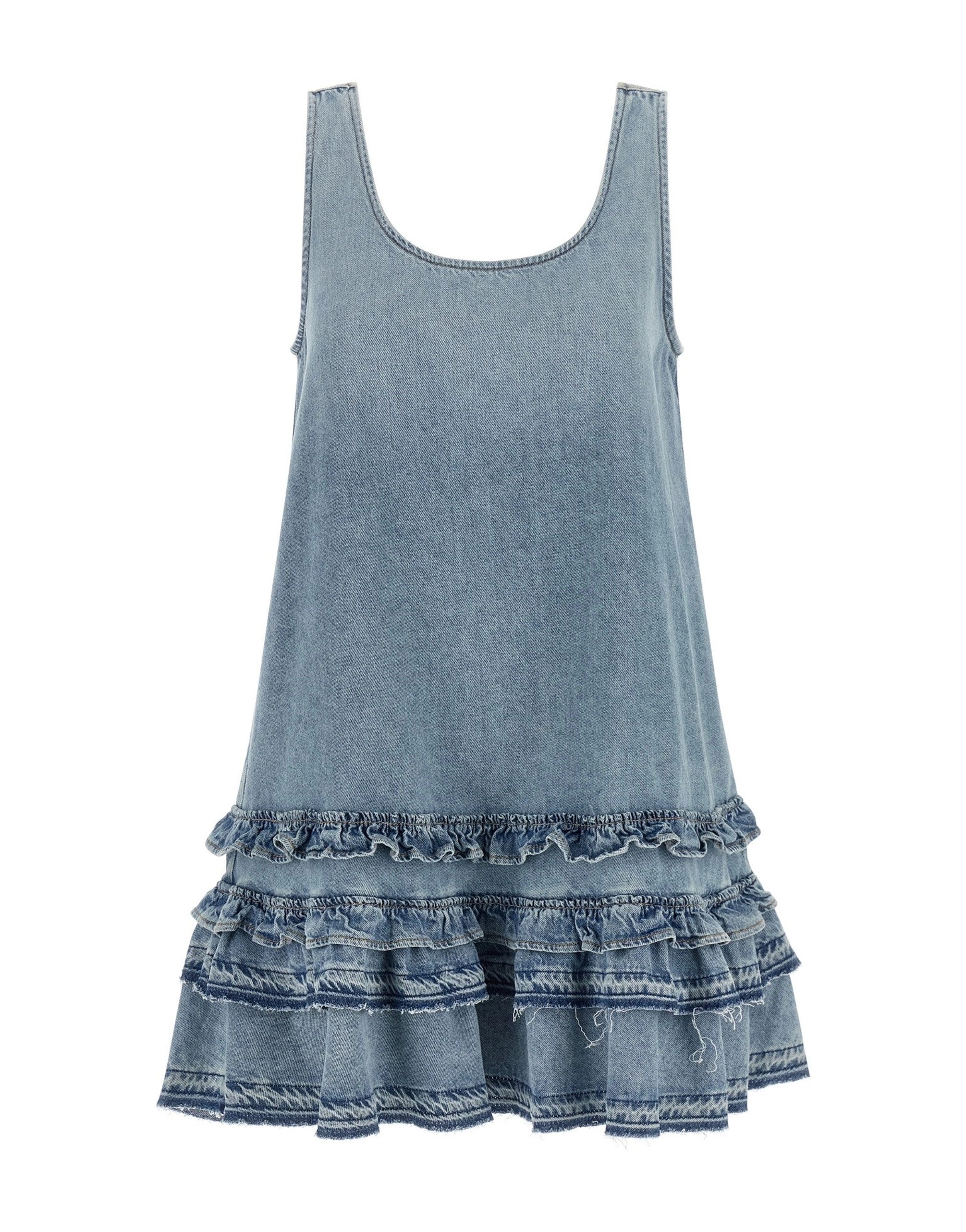 Ganni Light Blue Denim Mini Dress