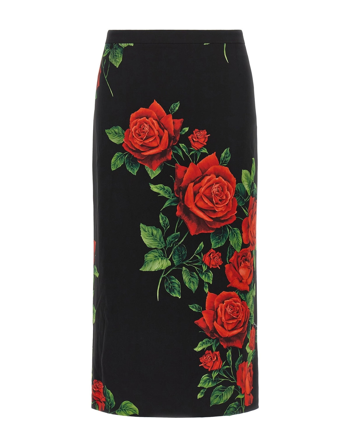 Dolce & Gabbana Rose Print Pencil Skirt