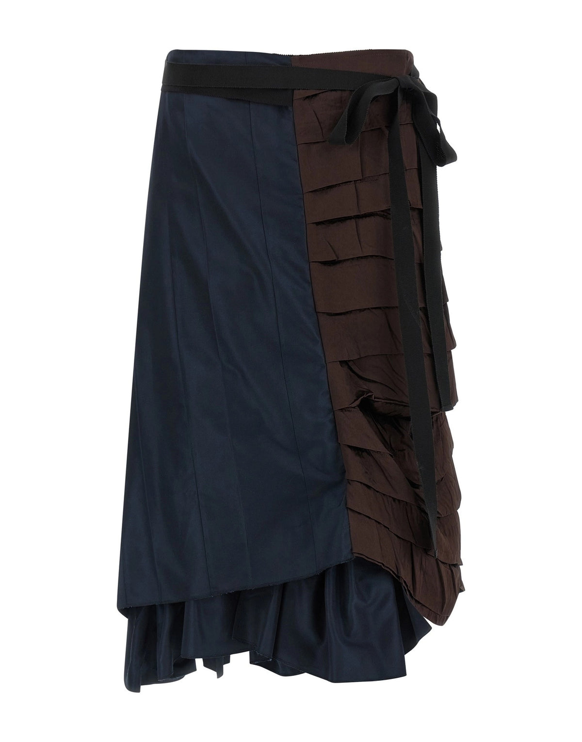 Prada Patchwork Asymmetrical Midi Skirt