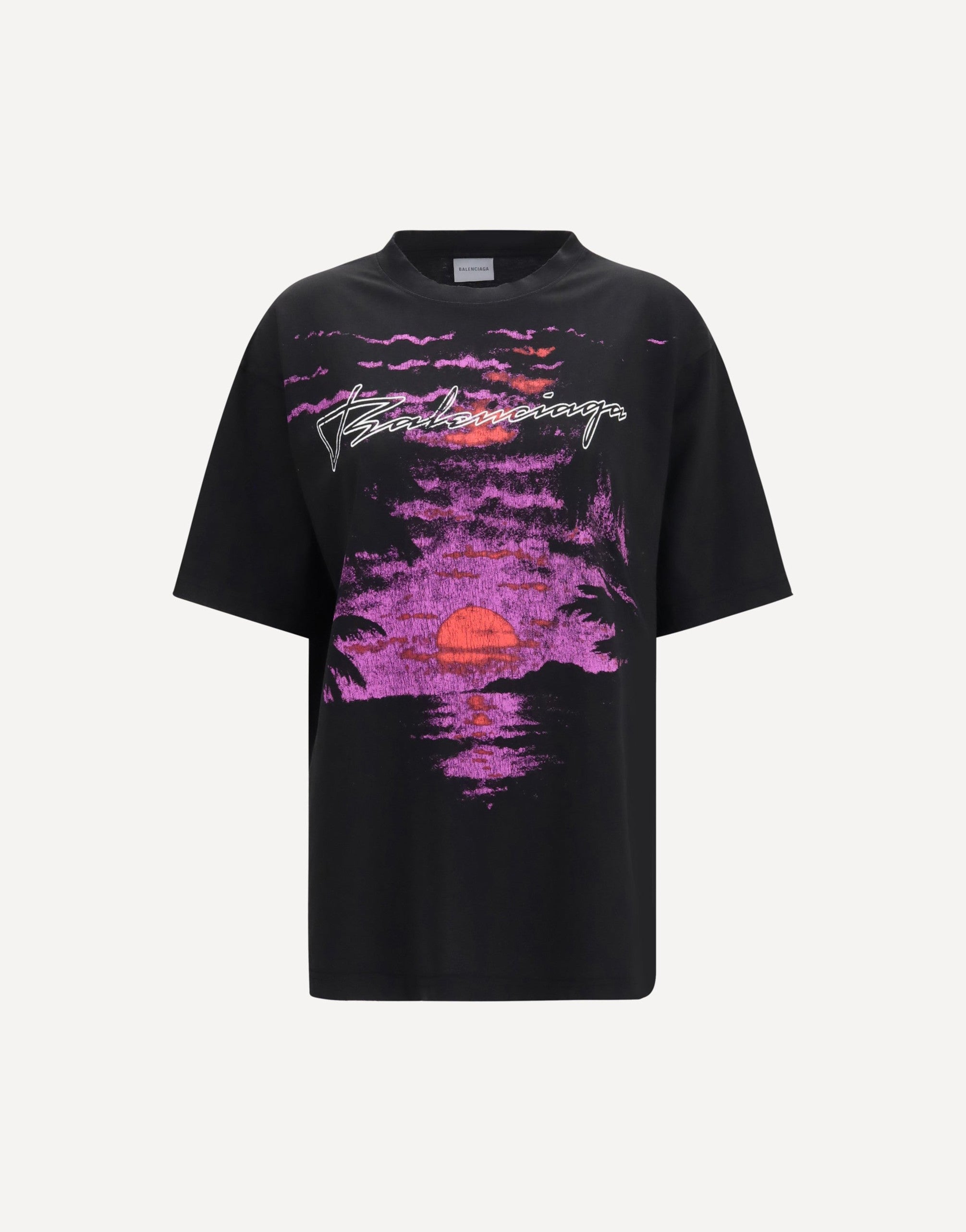 Balenciaga Camiseta de Algodão Estampada
