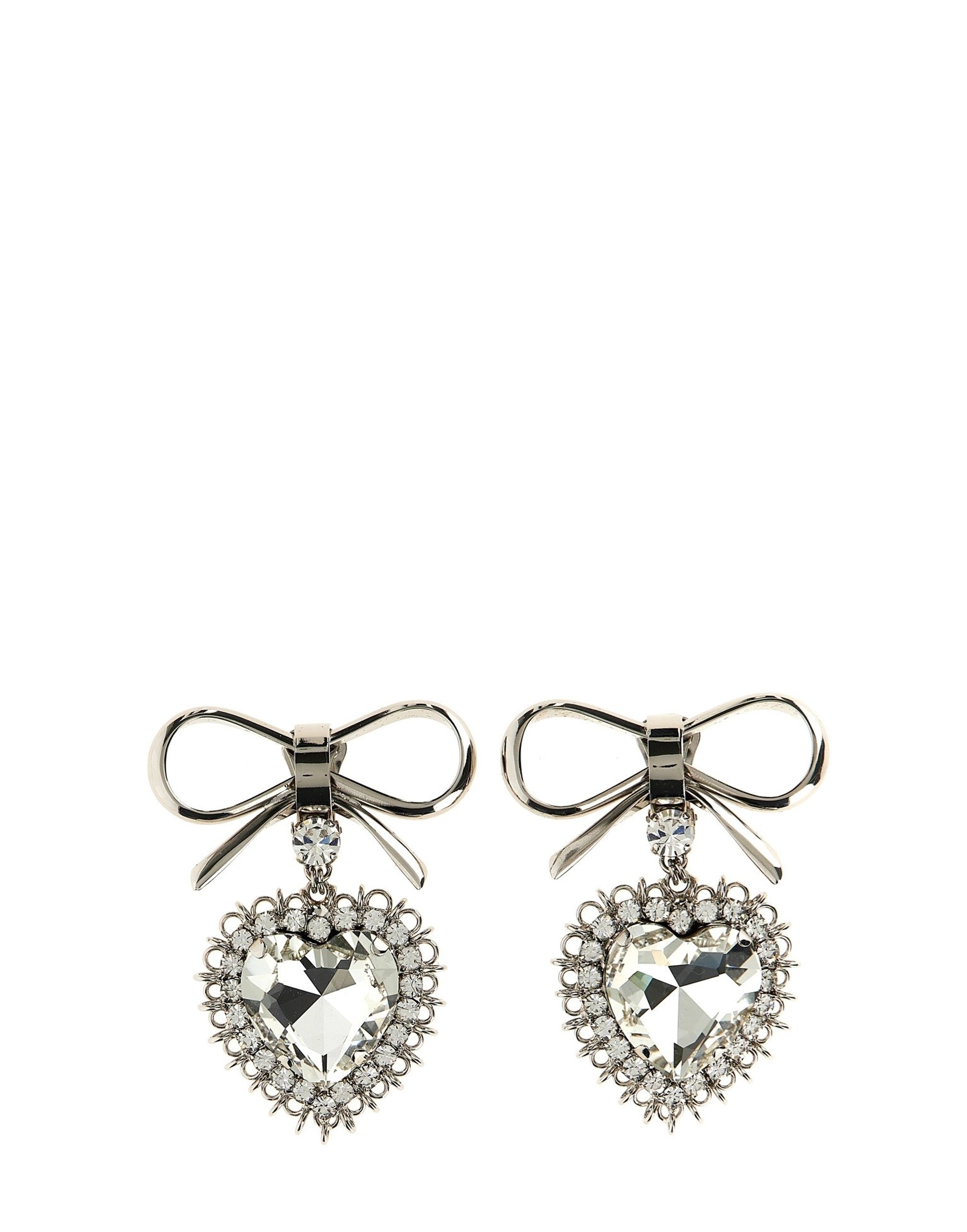 Alessandra Rich Ohrringe mit Metallschleife und Kristall