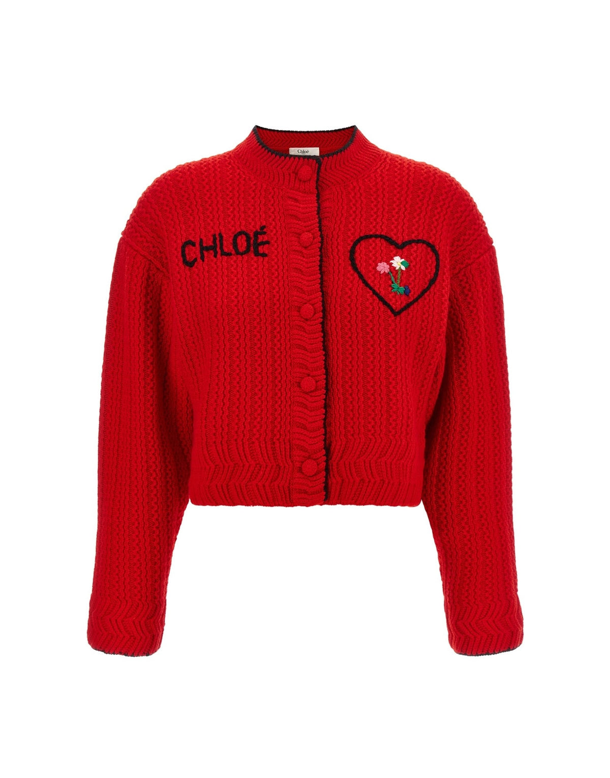 Chloé Logo Embroidery Cardigan