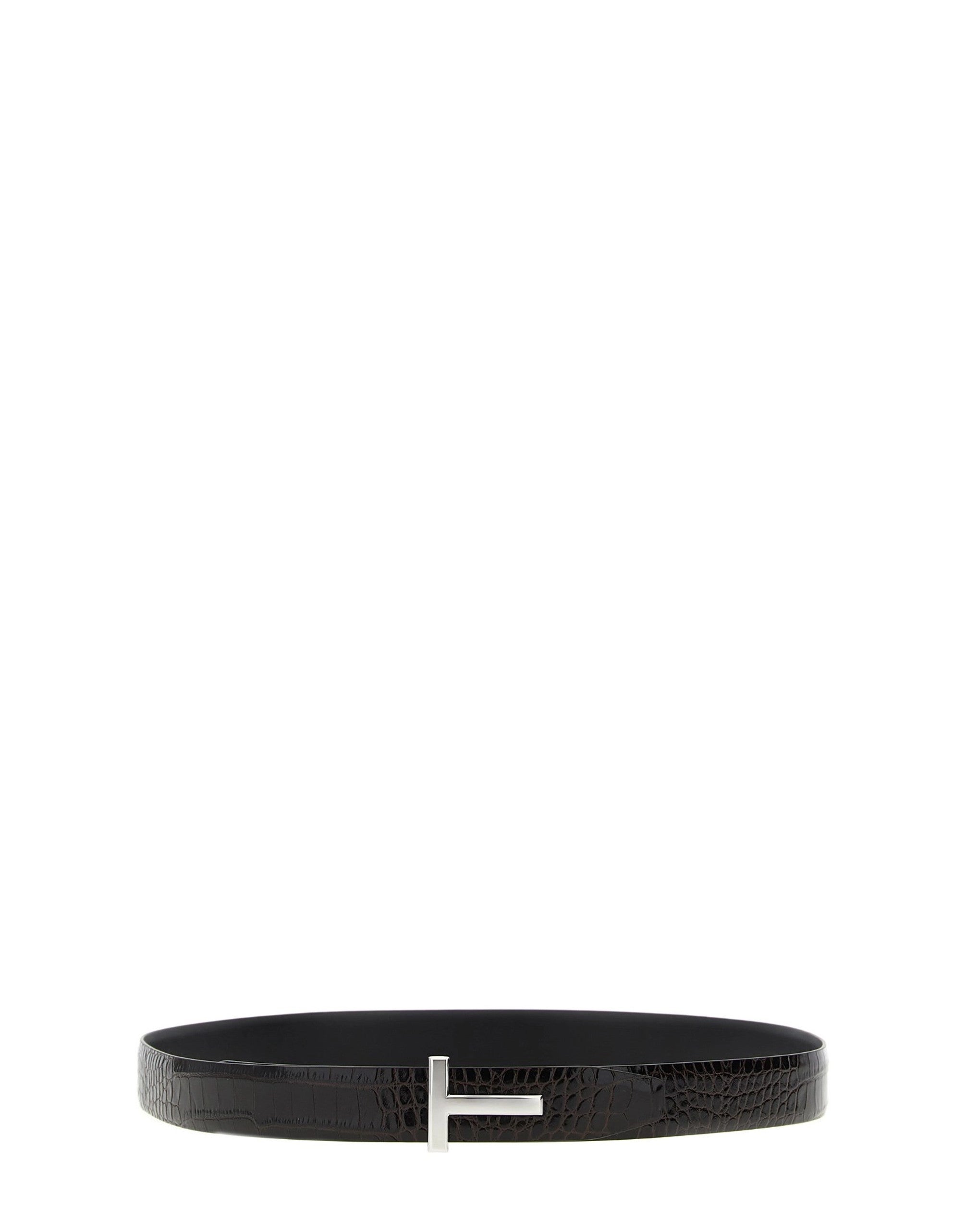 Tom Ford Cinturón reversible de piel de cocodrilo