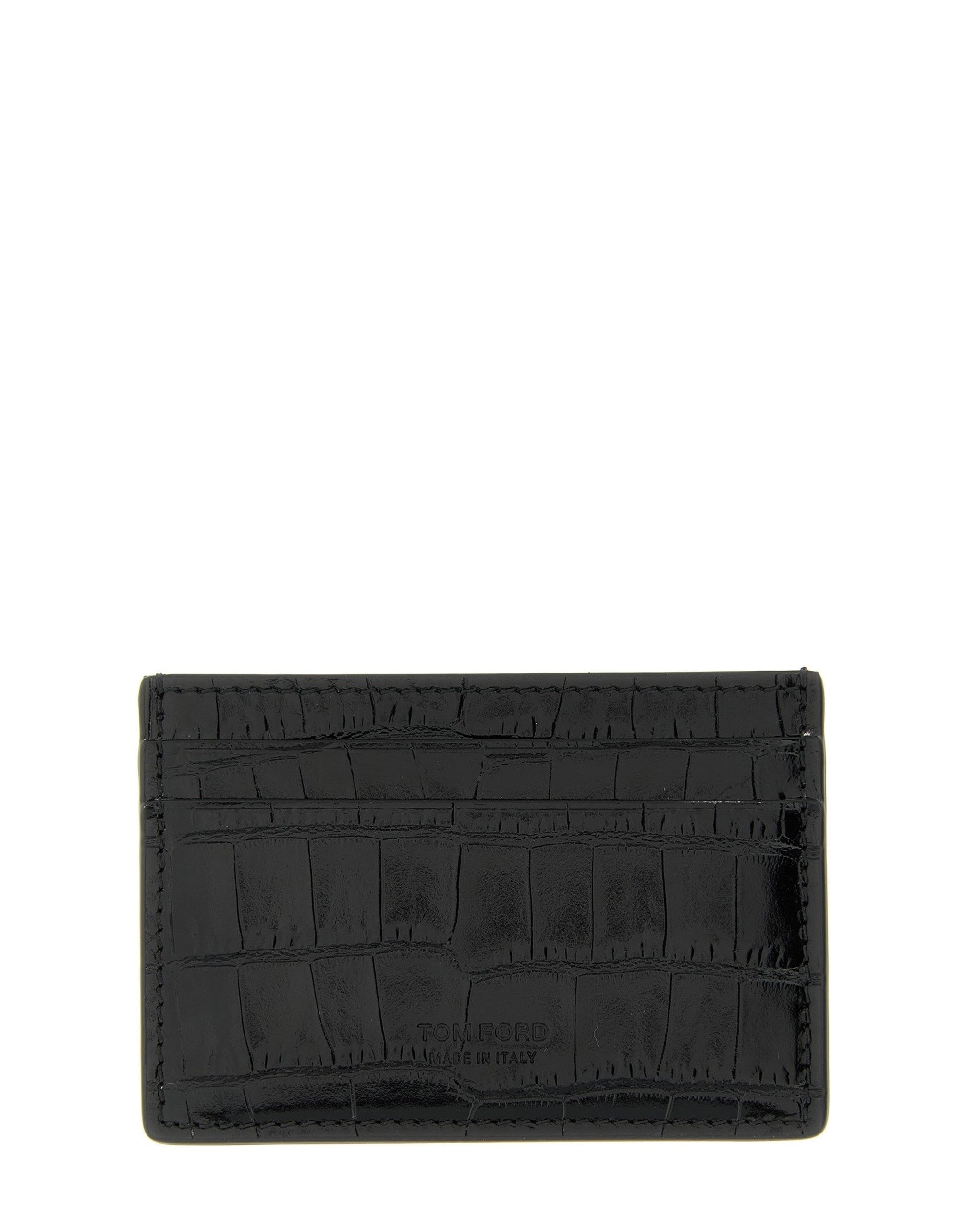 Tom Ford Crocodile-Print Leather Card Holder