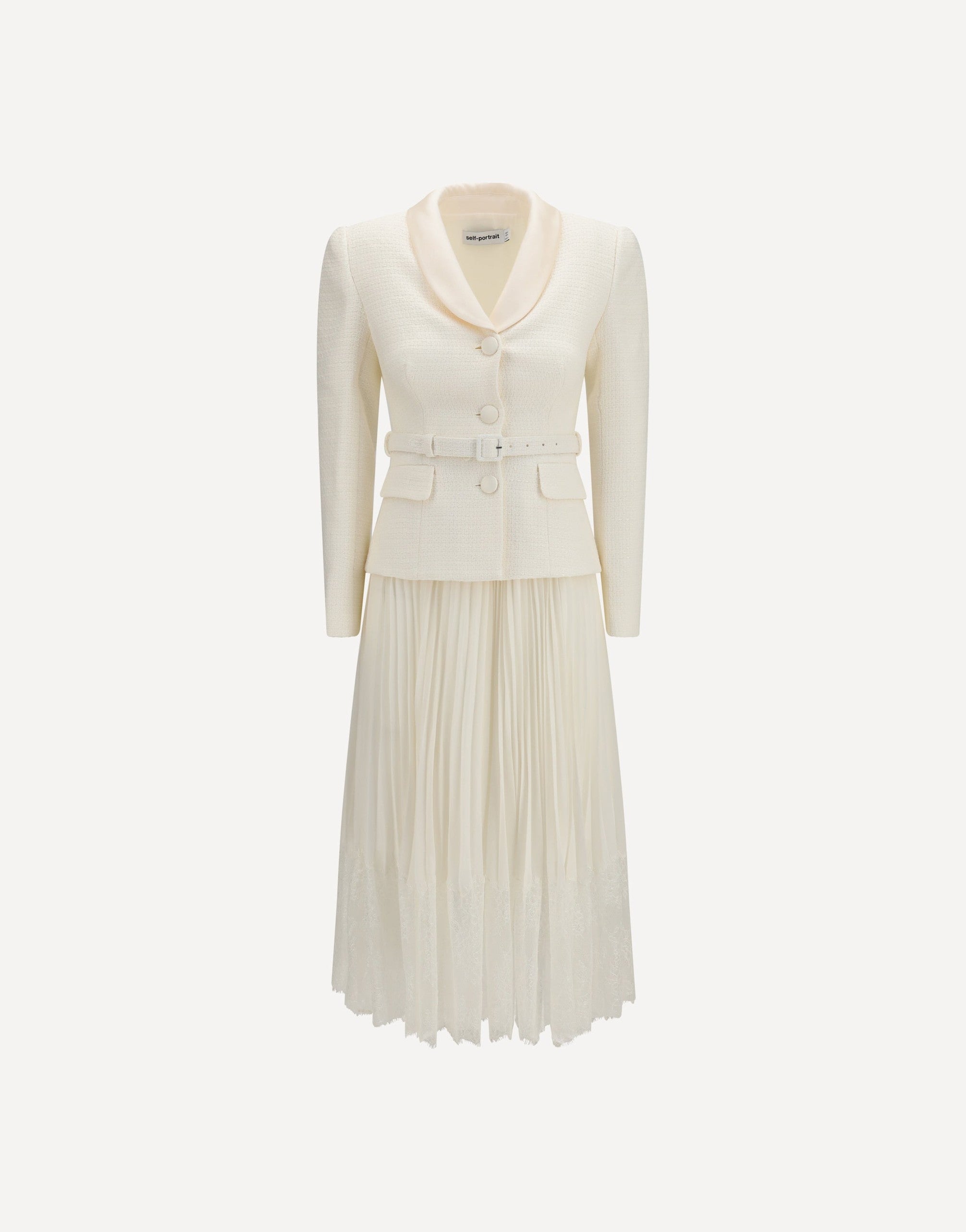 Self-Portrait Bouclé Midi Dress