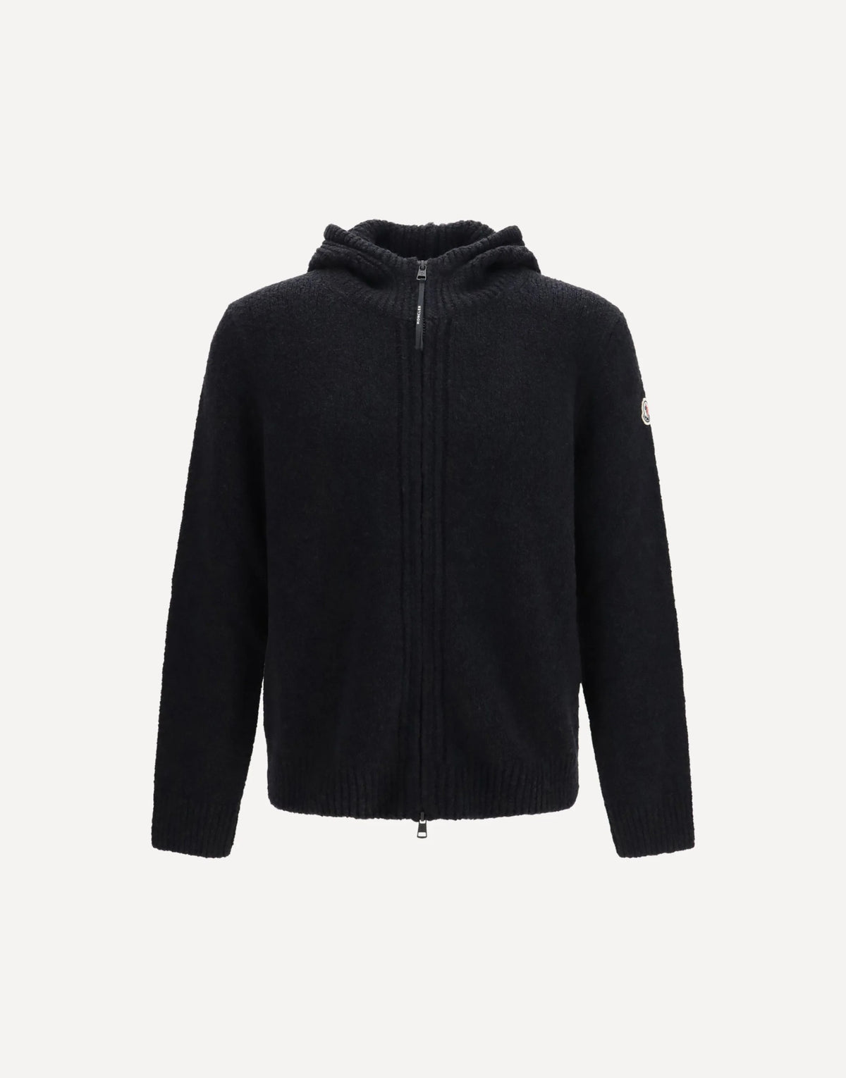 Moncler Bouclé Wool Blend Zip Hoodie