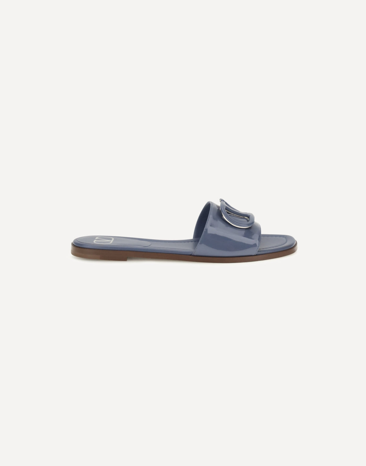 Valentino Garavani VLogo Patent Leather Slide Sandals