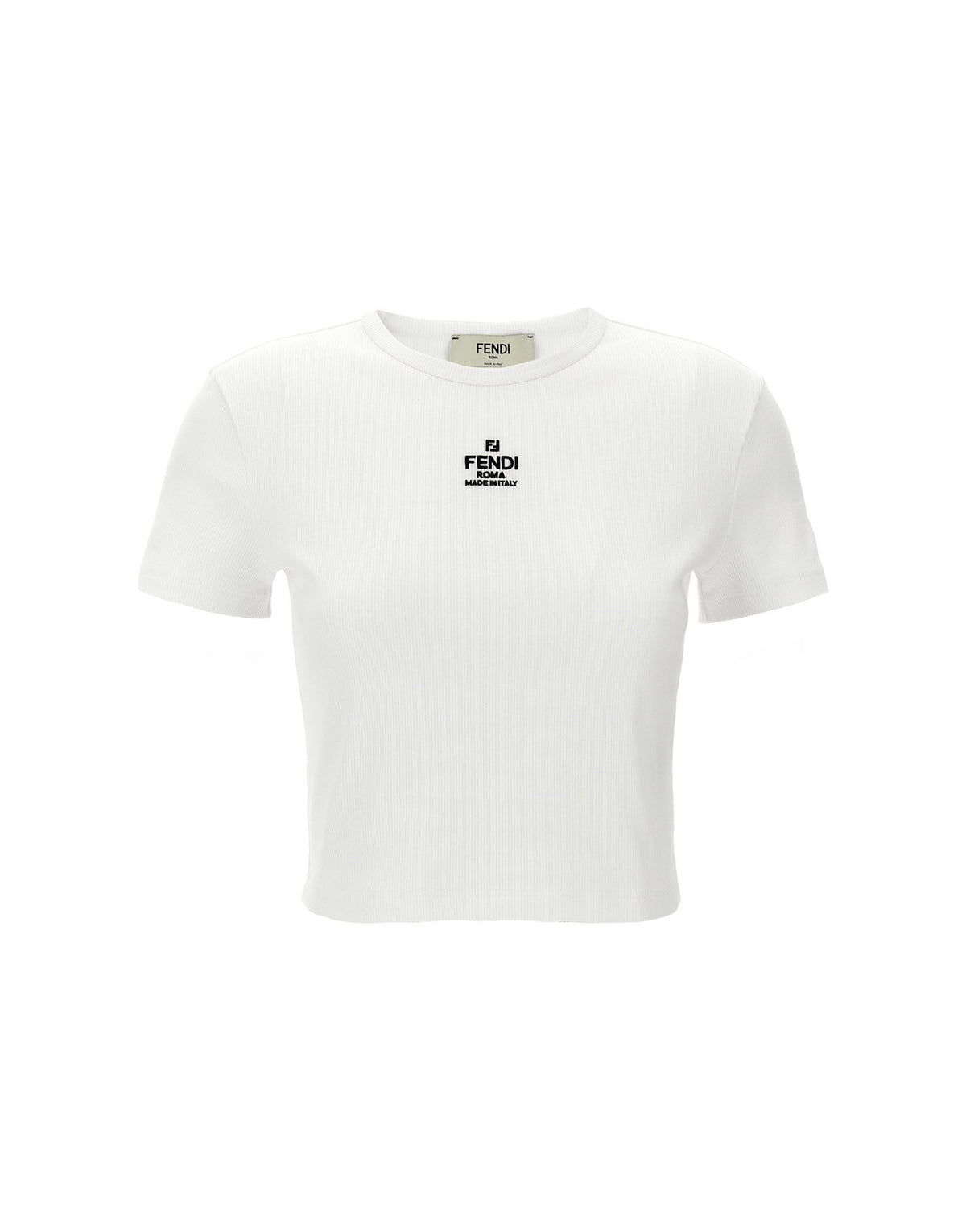 Fendi Ribbed Cropped T-Shirt
