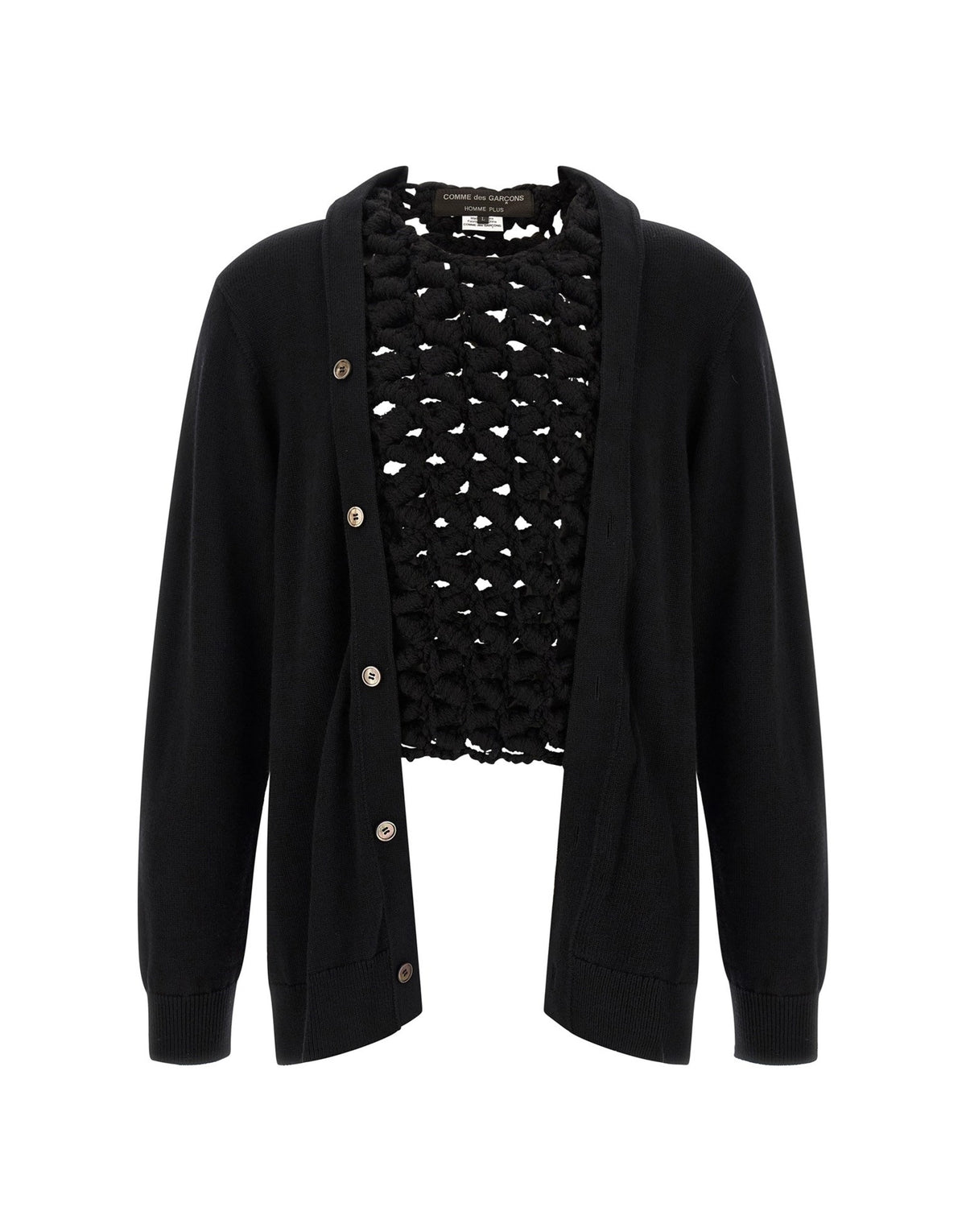 Comme Des Garçons Woven Insert Cardigan