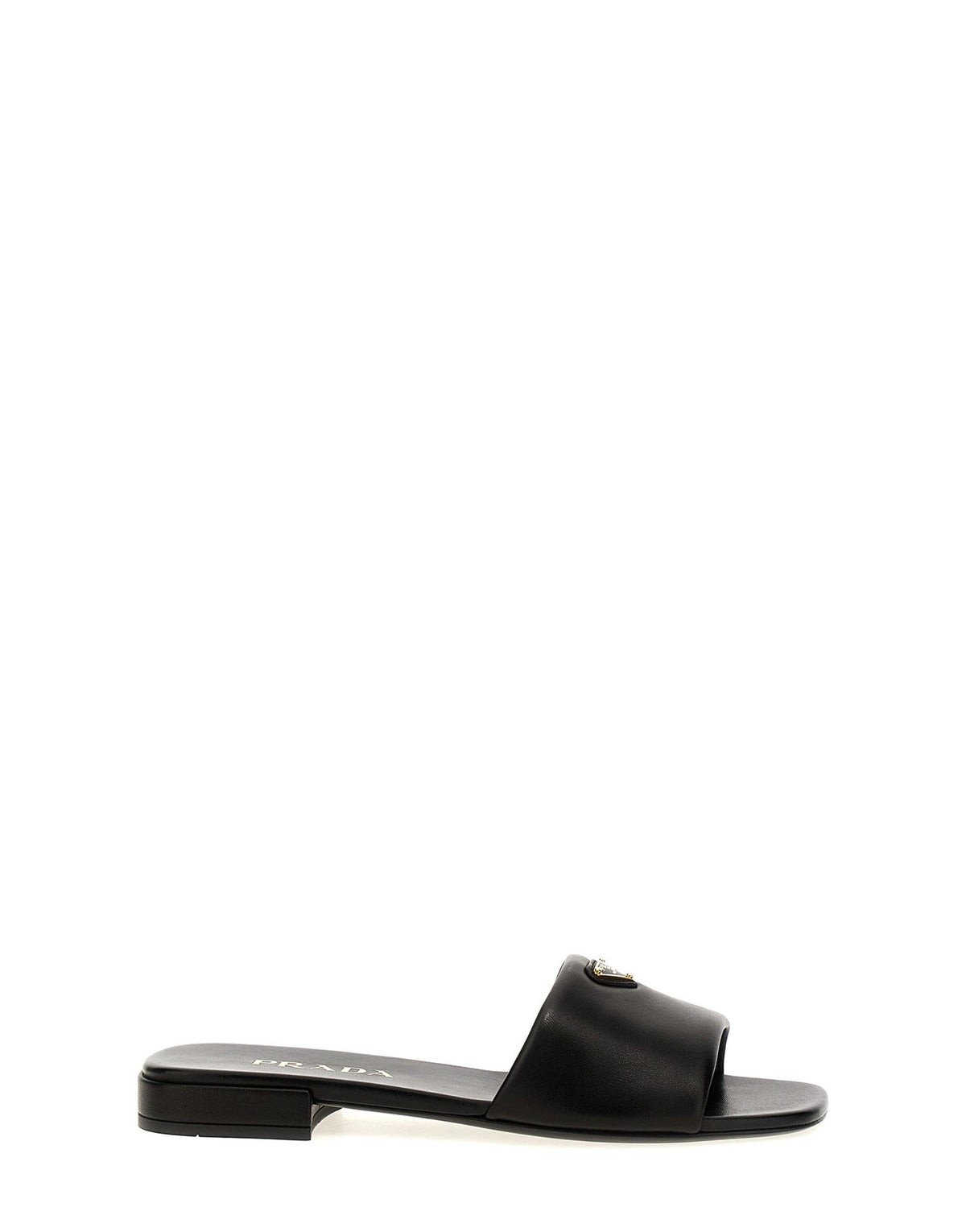 Prada Logo Leather Sandals